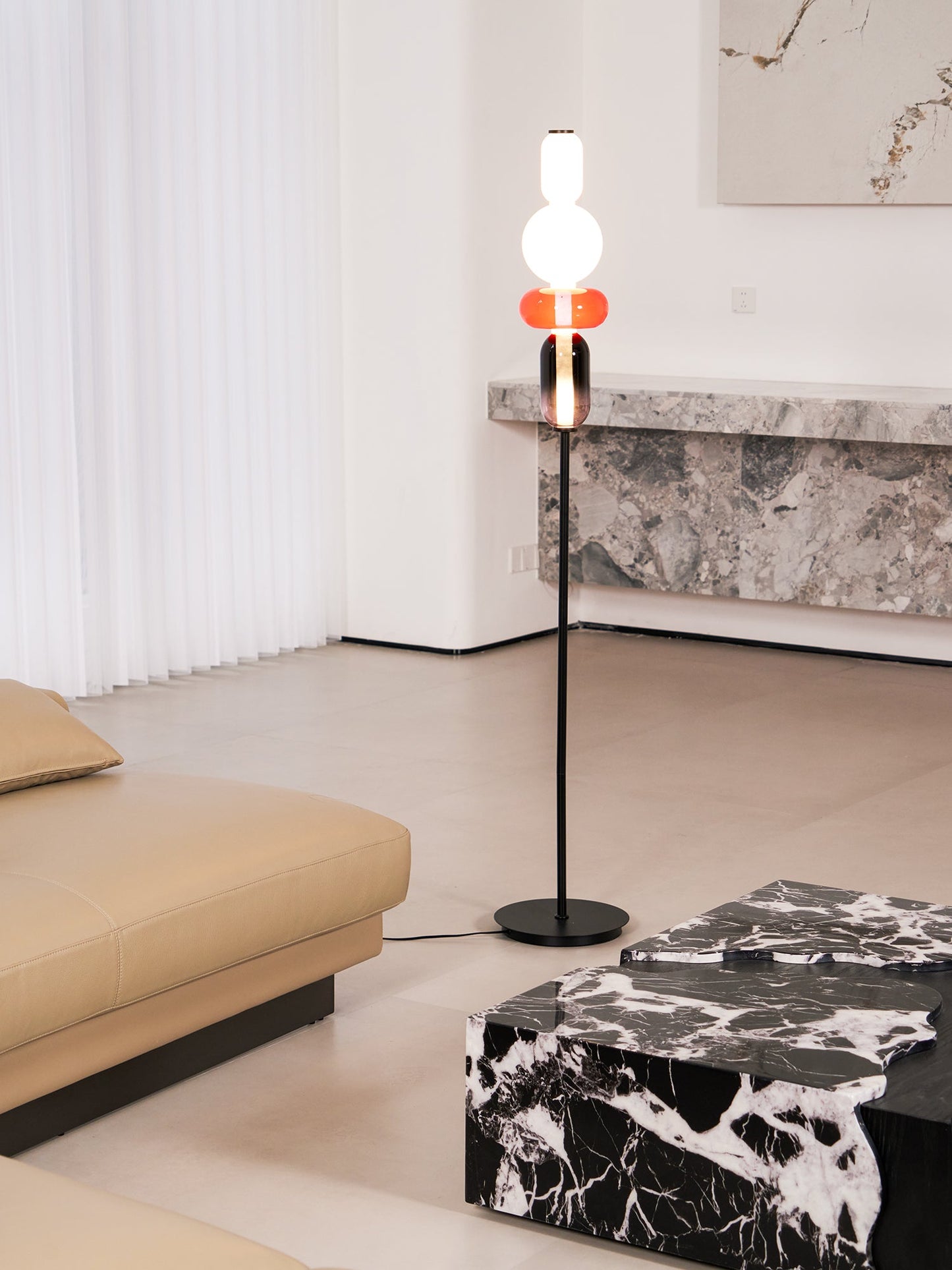 Stacked Glass Pebble Floor Lamp