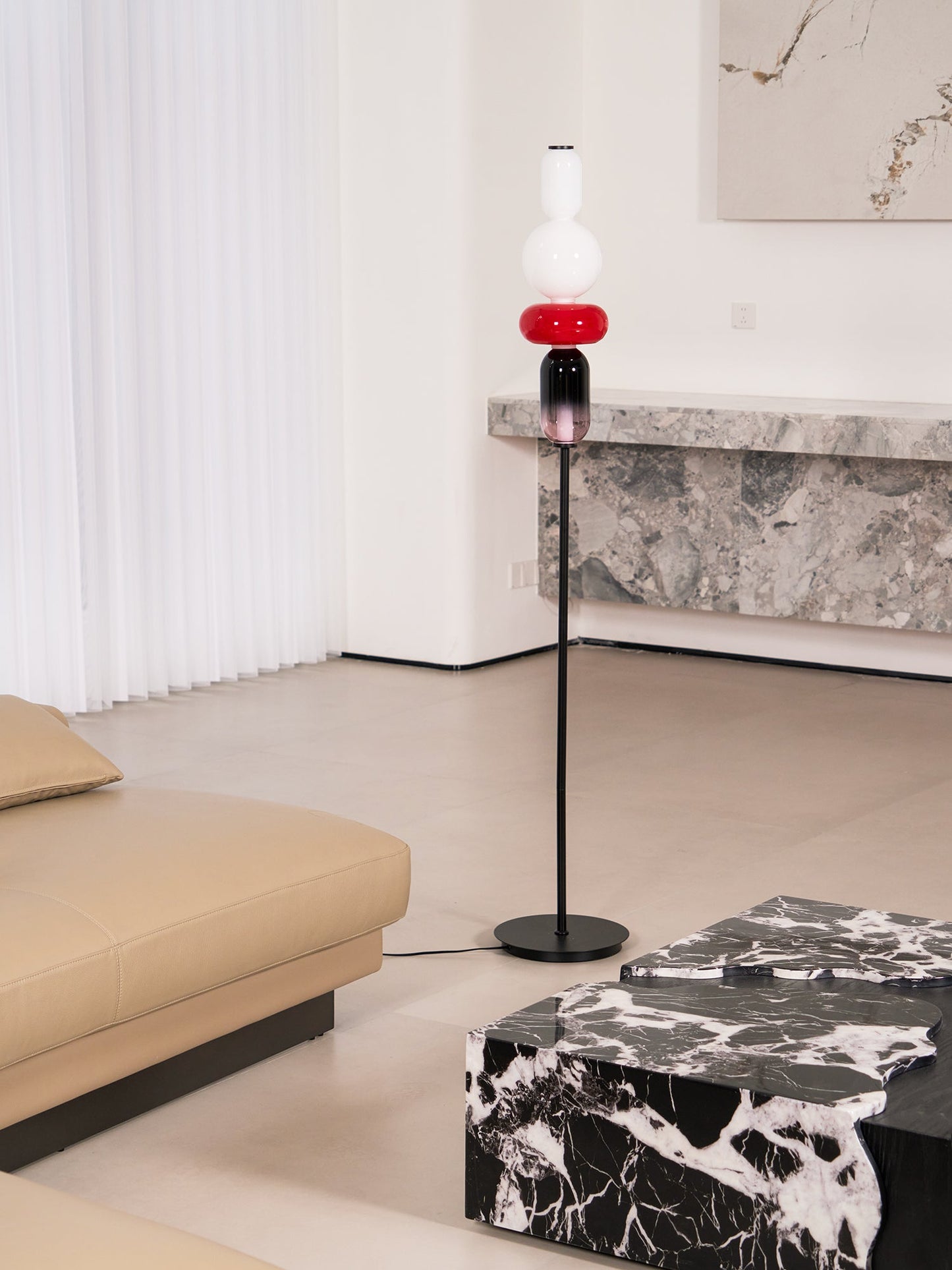 Stacked Glass Pebble Floor Lamp