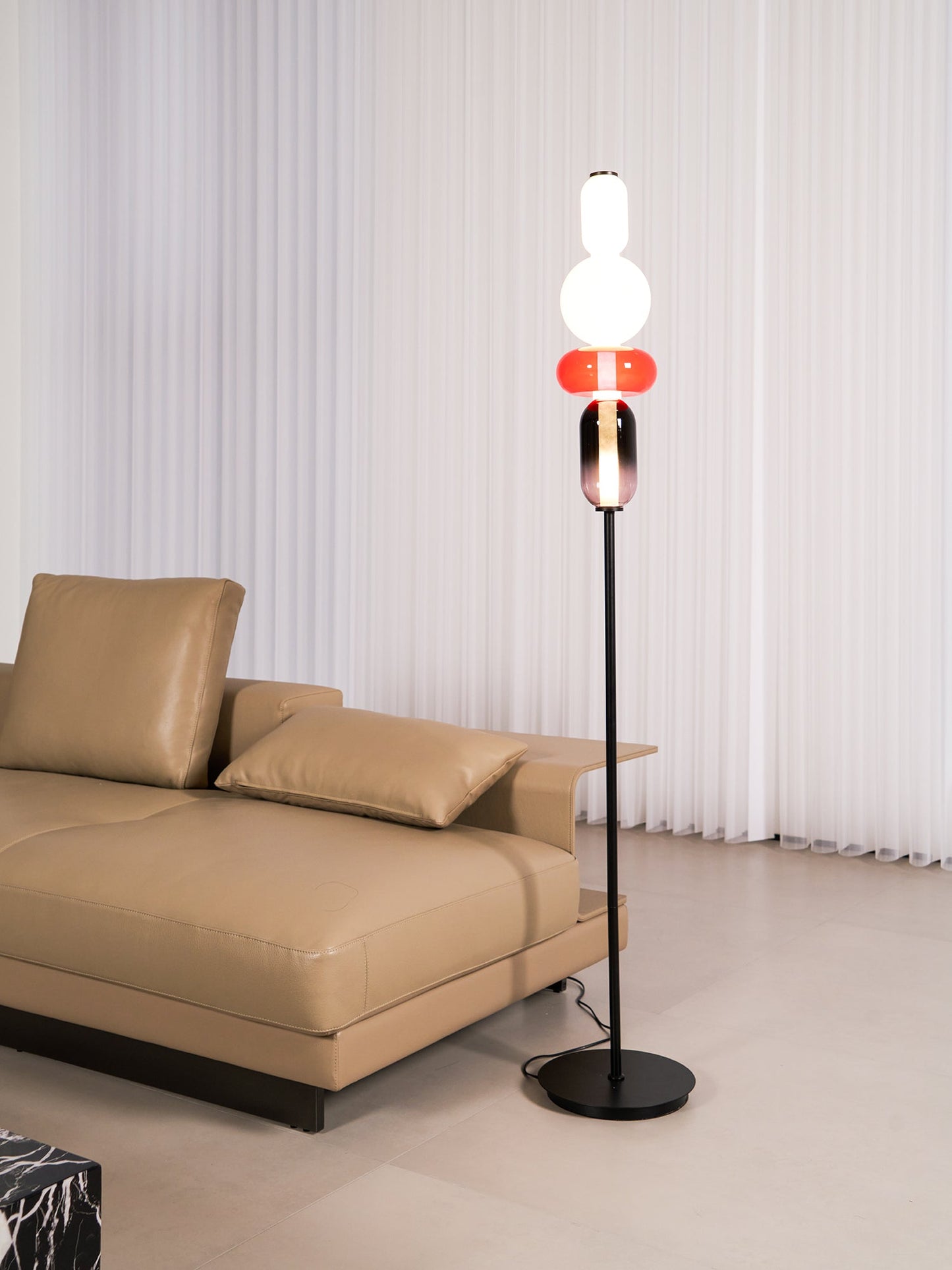 Stacked Glass Pebble Floor Lamp