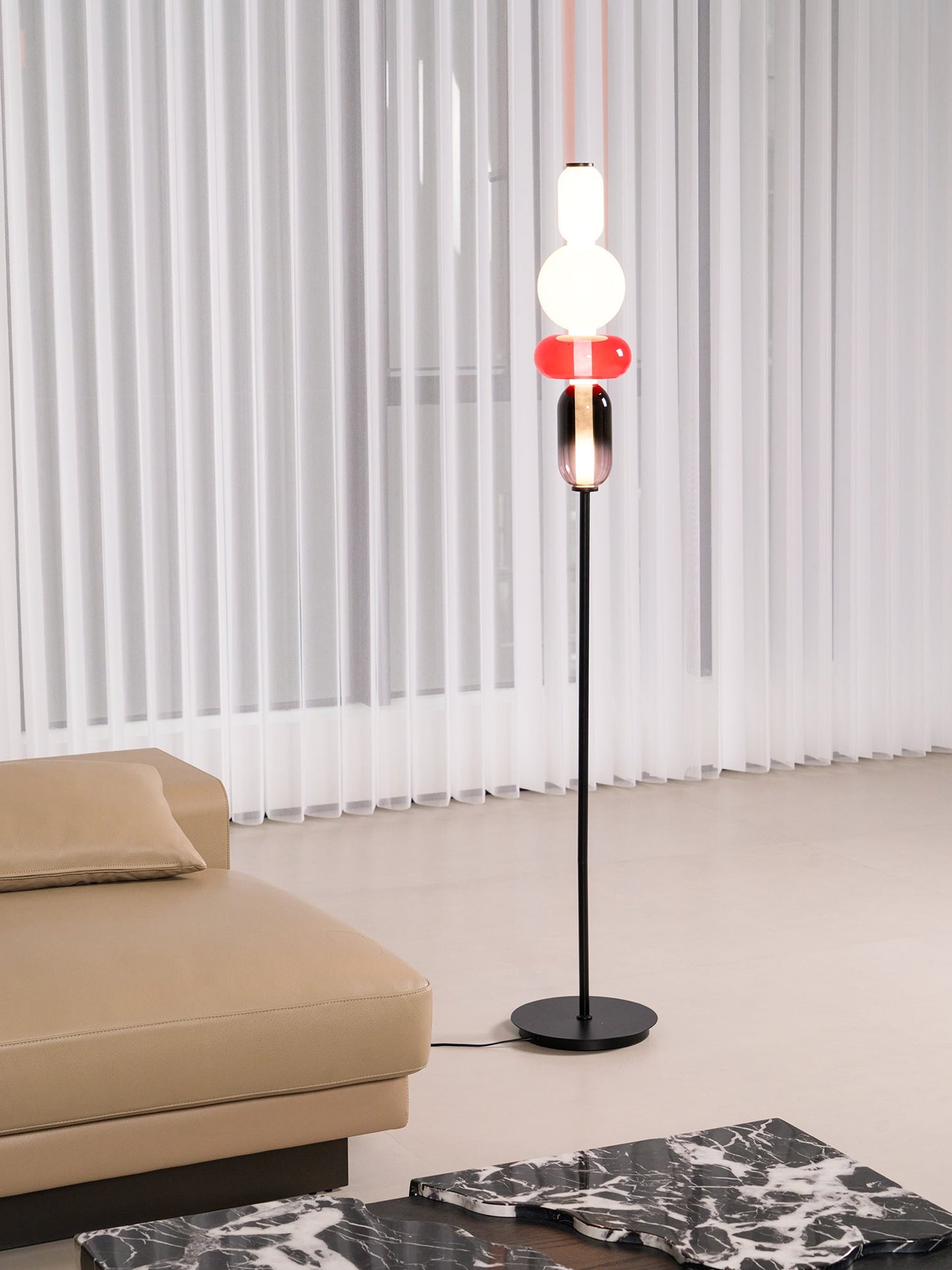 Stacked Glass Pebble Floor Lamp