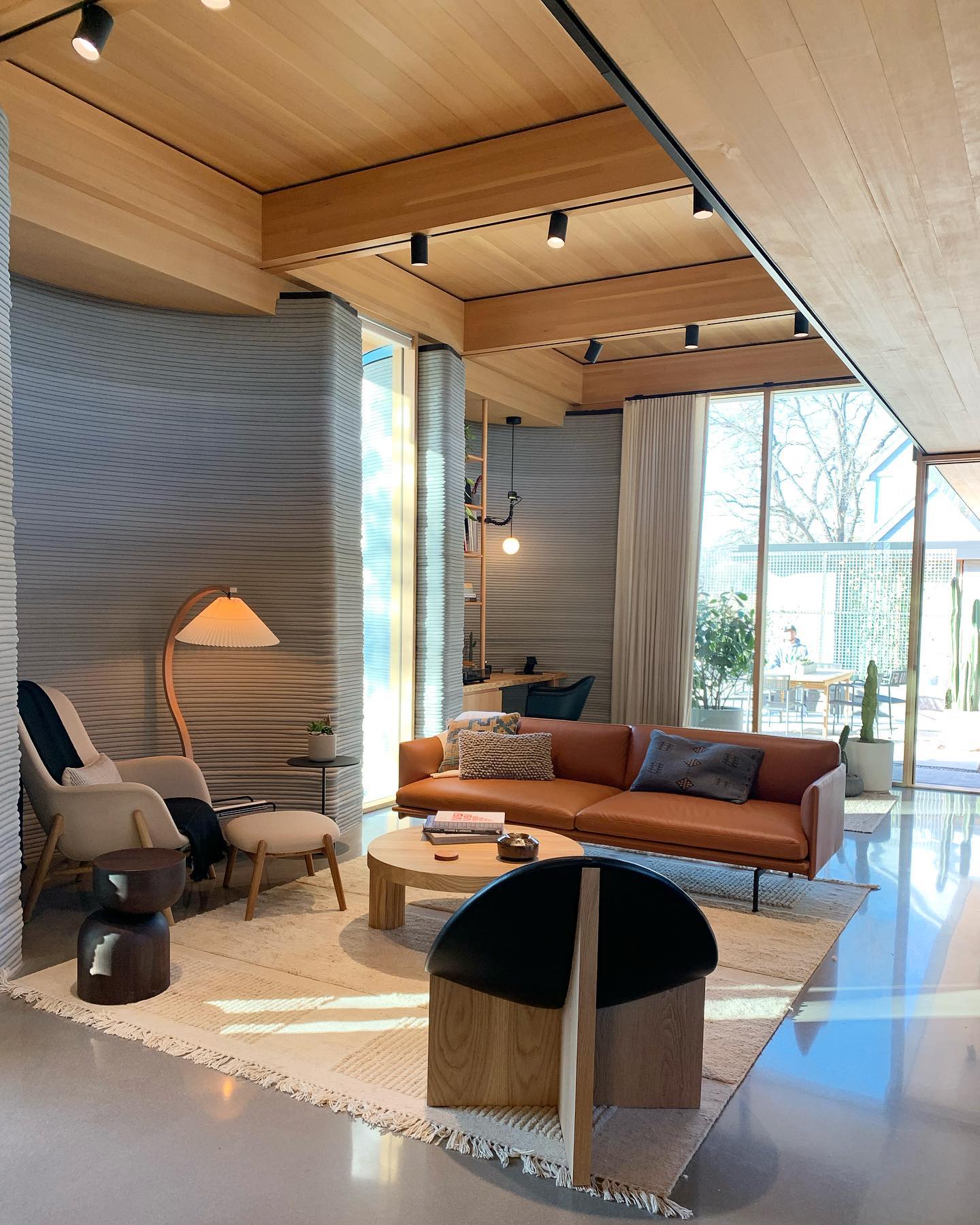 Wide Pleated Drum Shade Floor Lamp