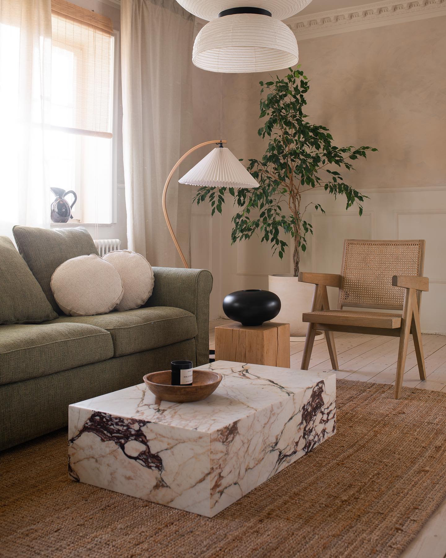 Wide Pleated Drum Shade Floor Lamp