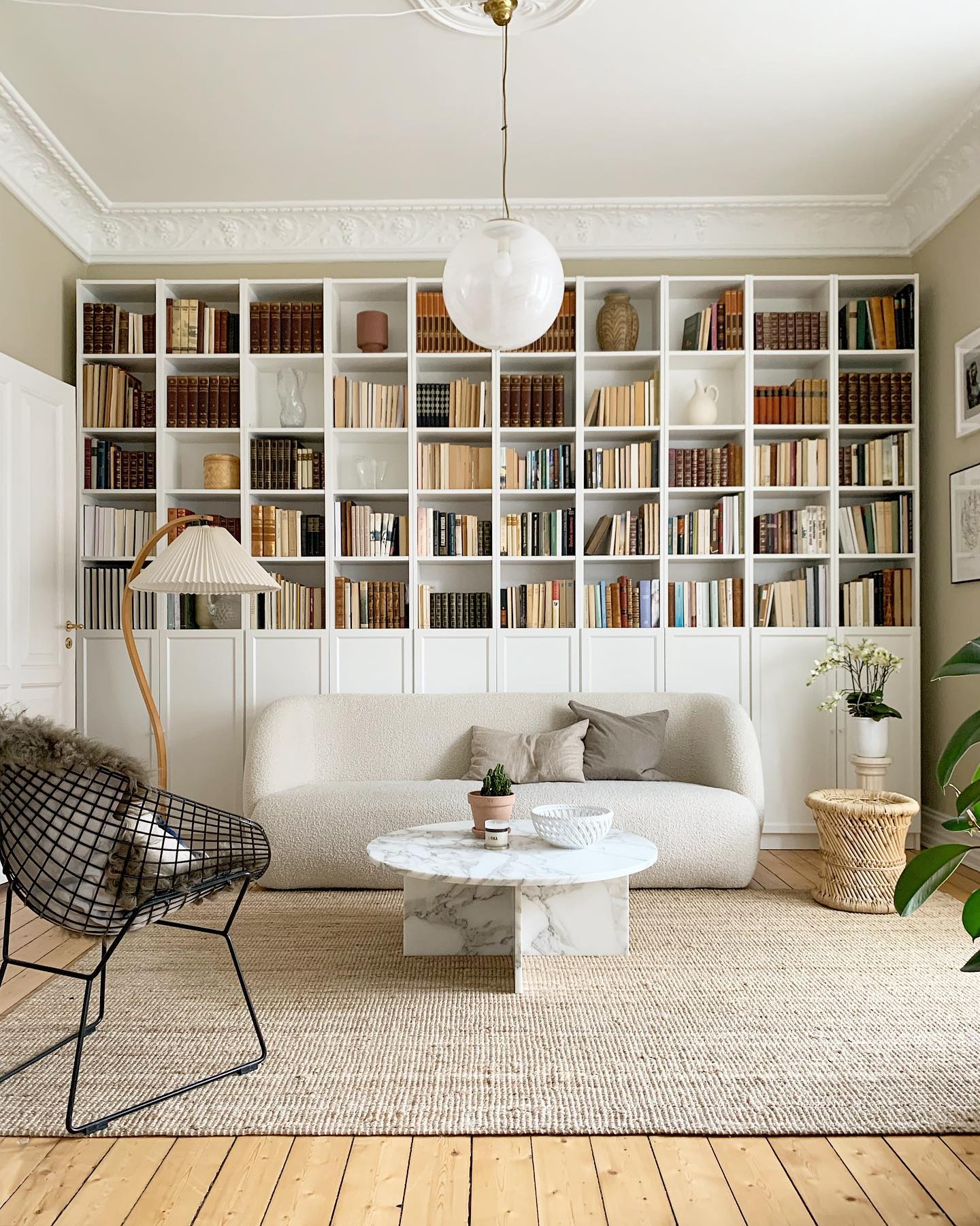 Wide Pleated Drum Shade Floor Lamp