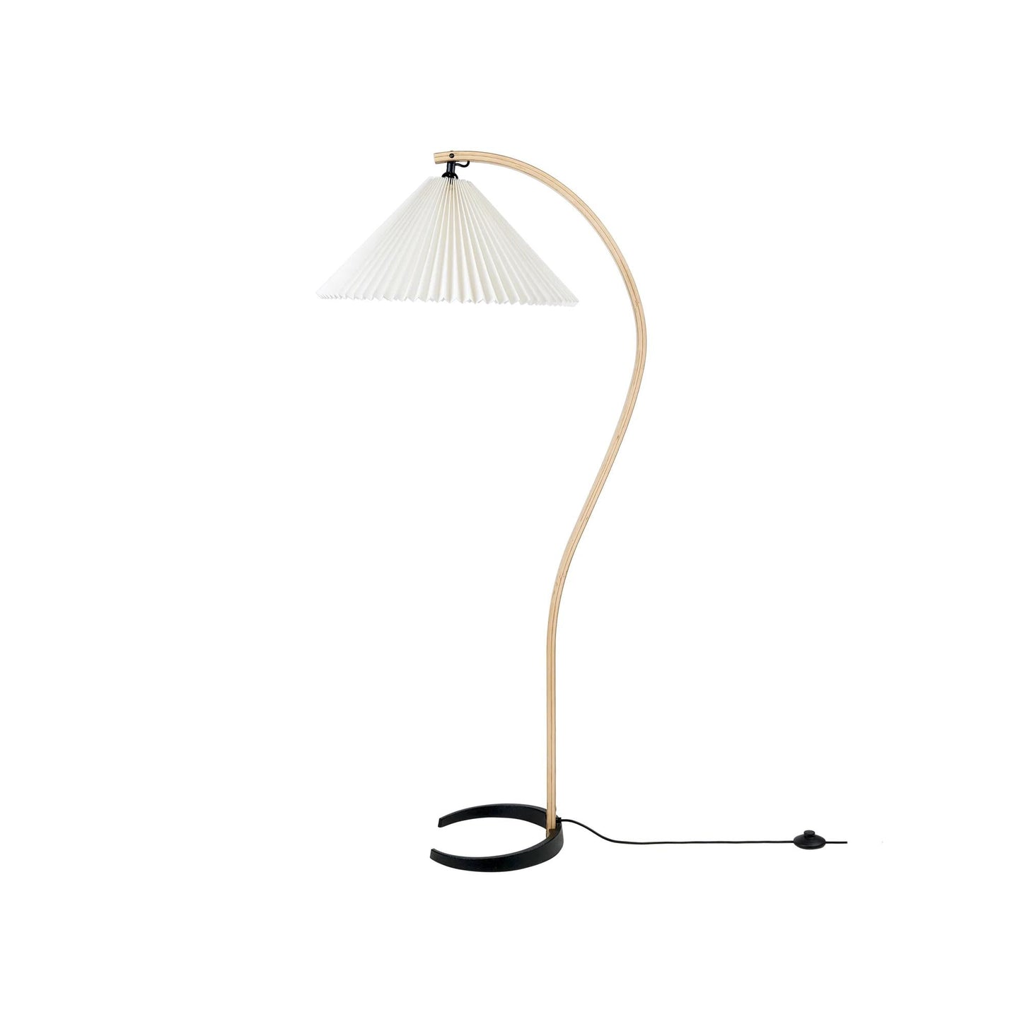 Wide Pleated Drum Shade Floor Lamp