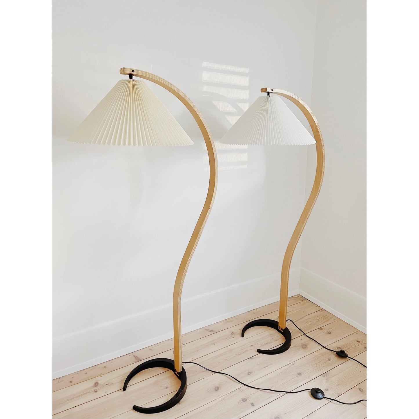 Wide Pleated Drum Shade Floor Lamp