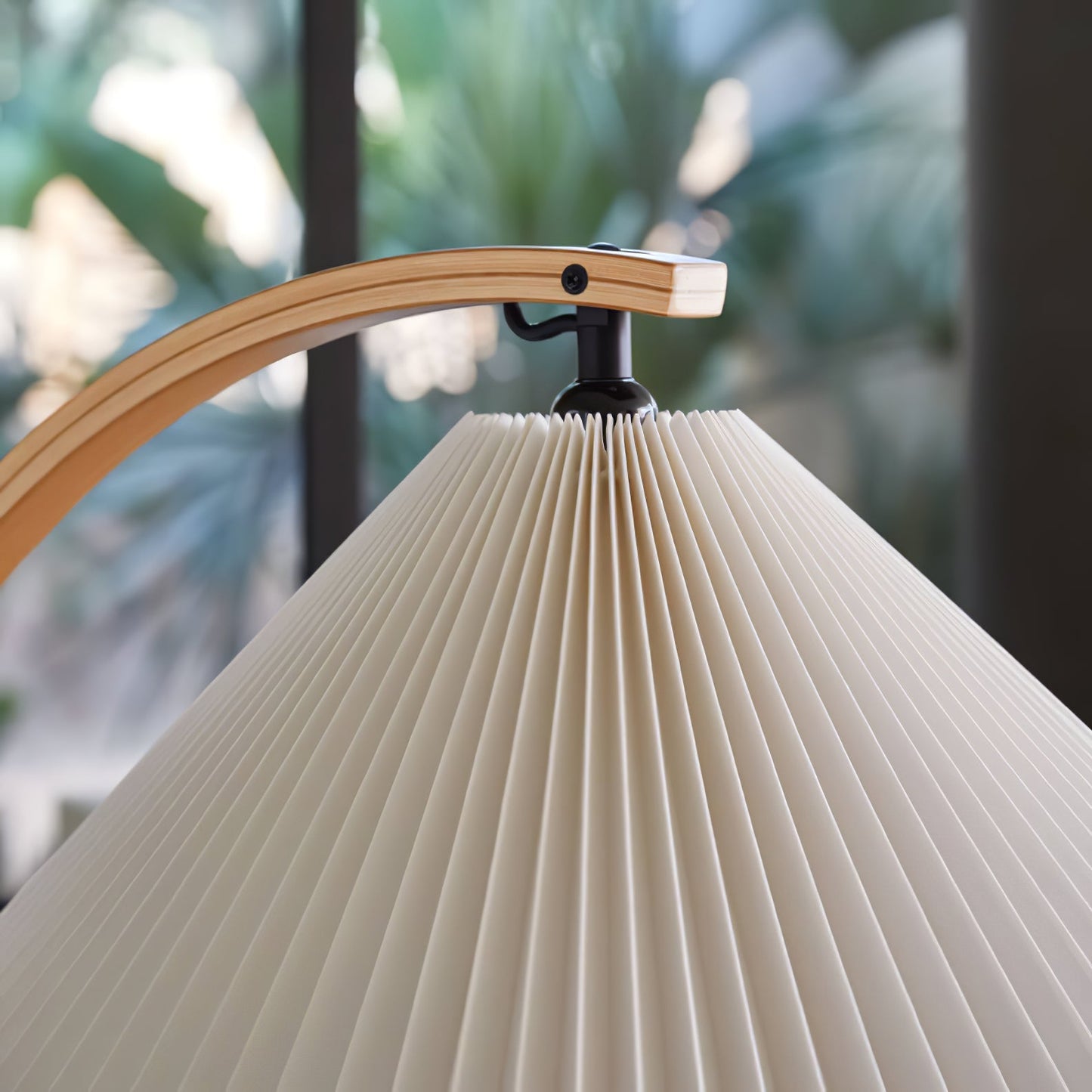 Wide Pleated Drum Shade Floor Lamp