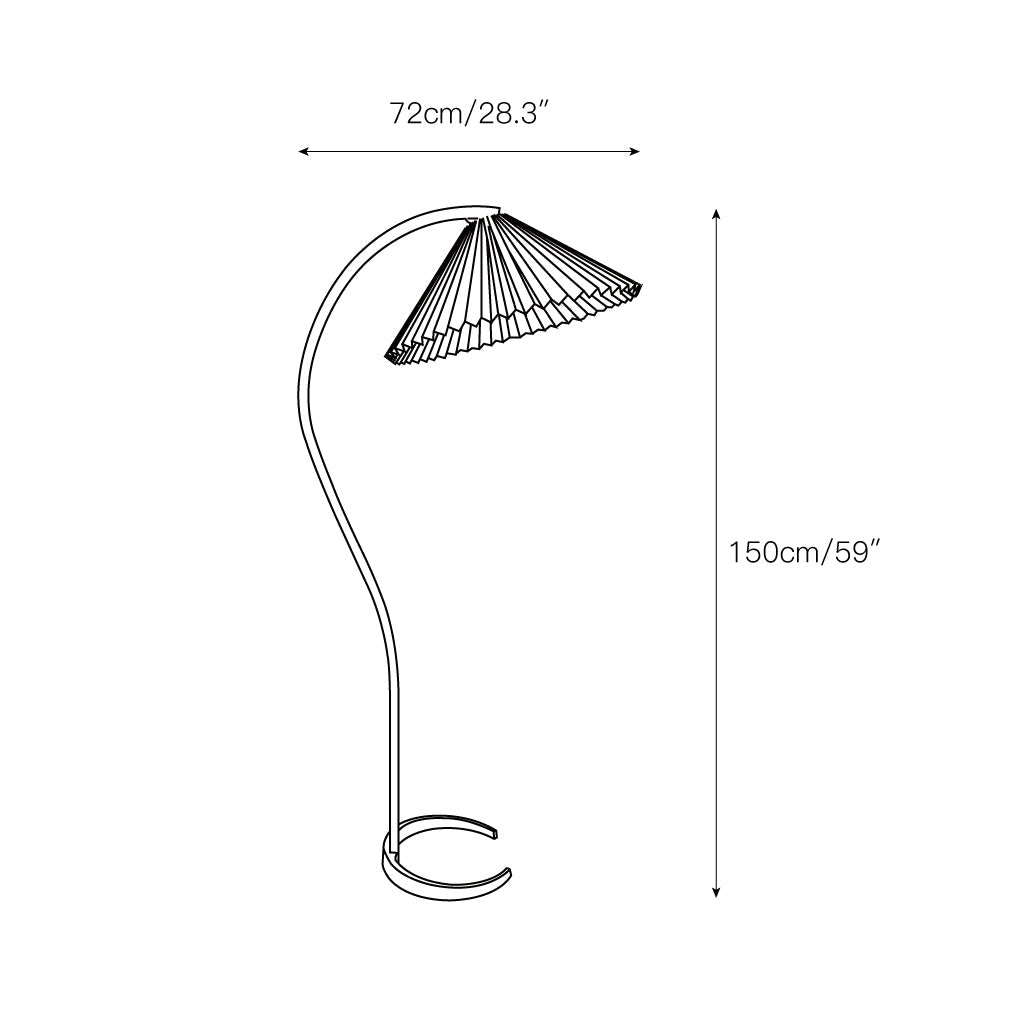 Wide Pleated Drum Shade Floor Lamp