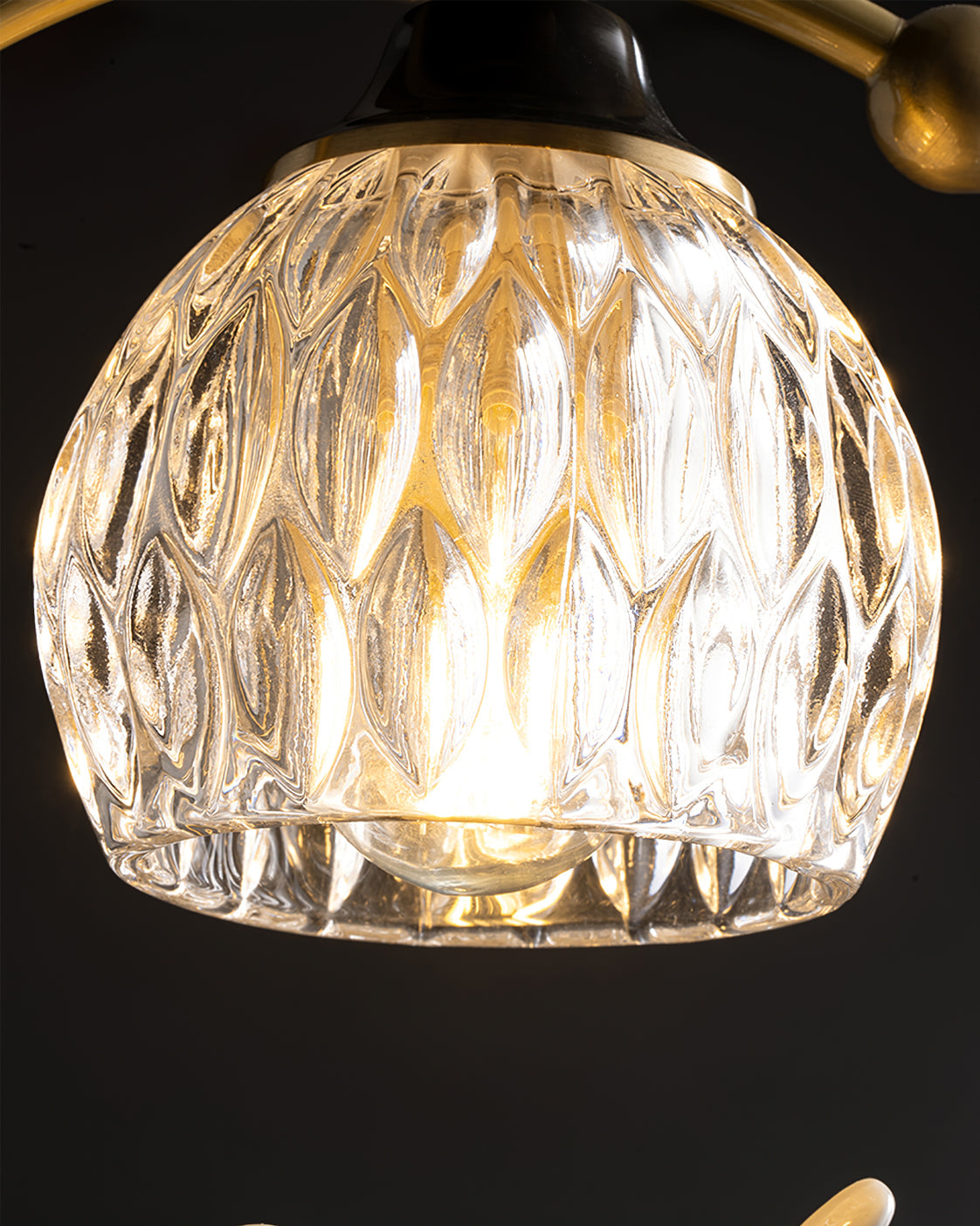 Brass Bird & Bud Glass Ceiling Light