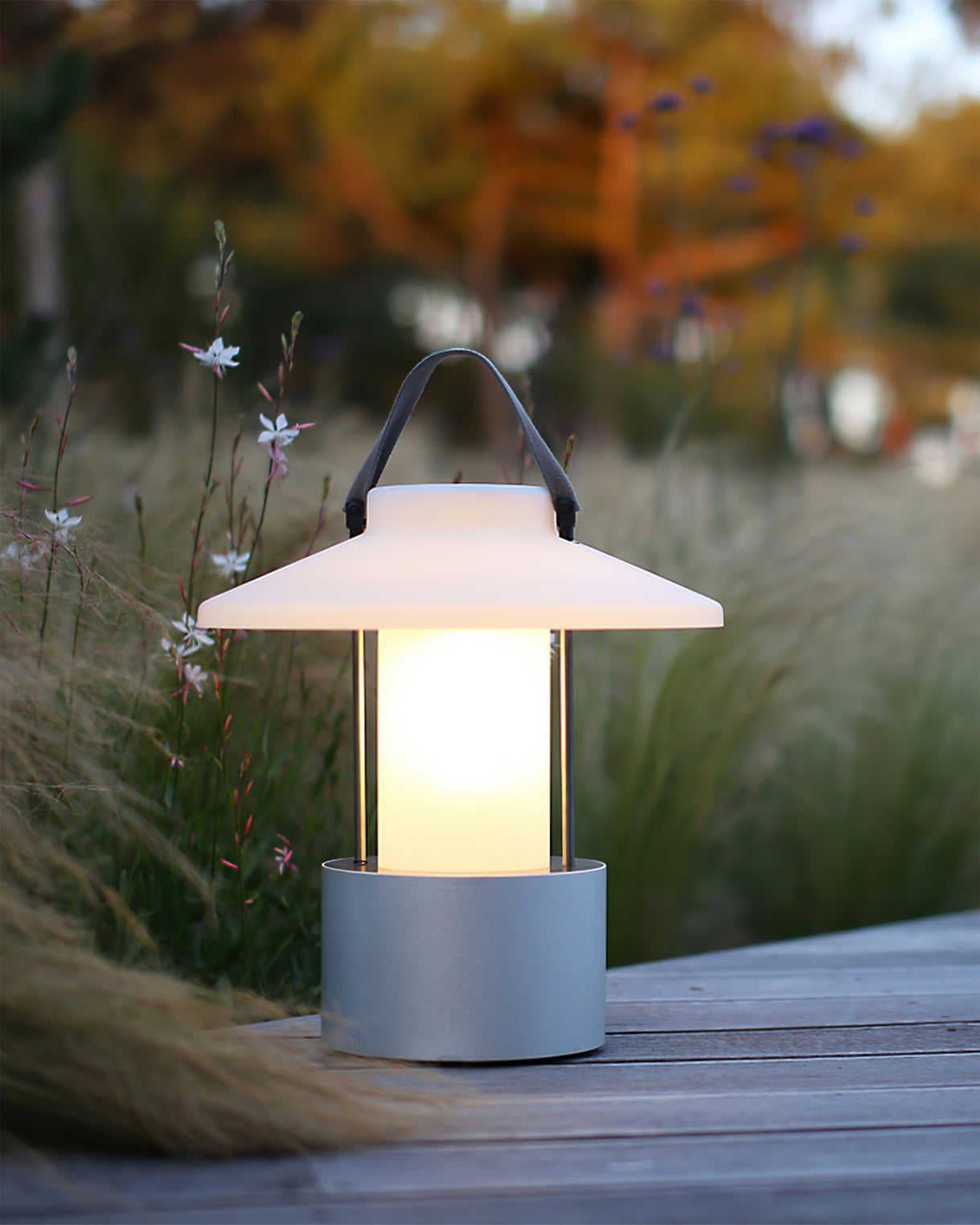 Frosted Globe Cordless Outdoor Table Lamp
