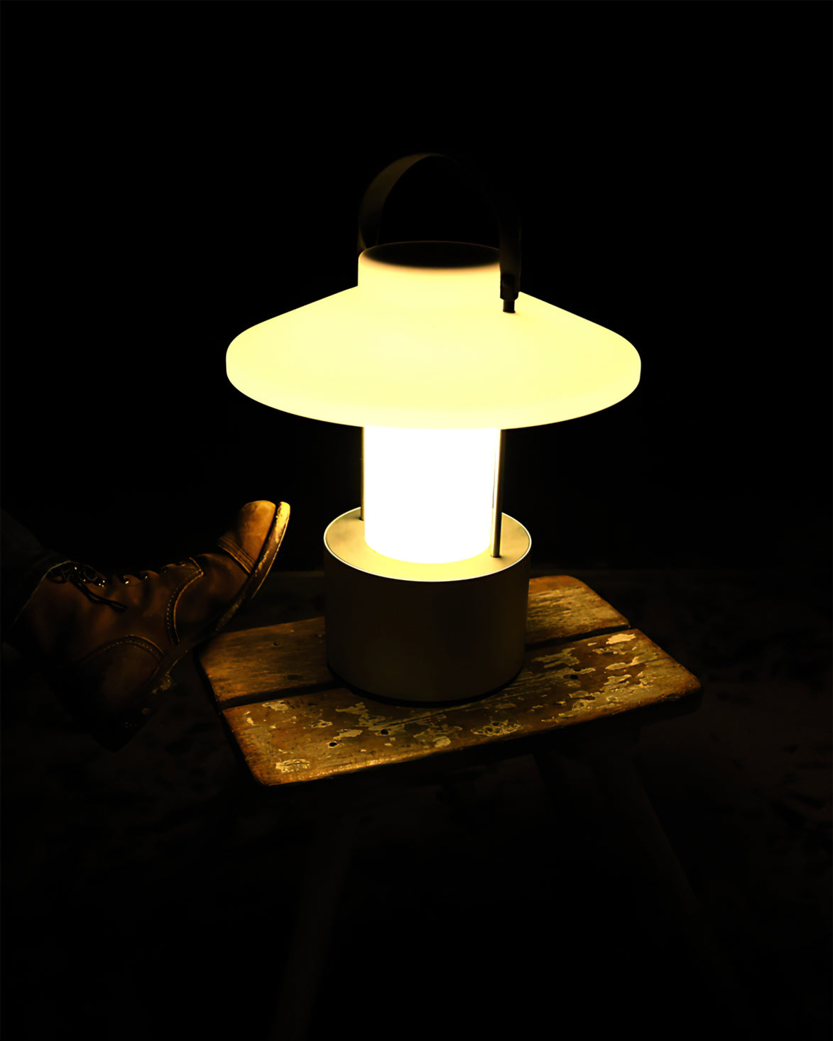 Frosted Globe Cordless Outdoor Table Lamp
