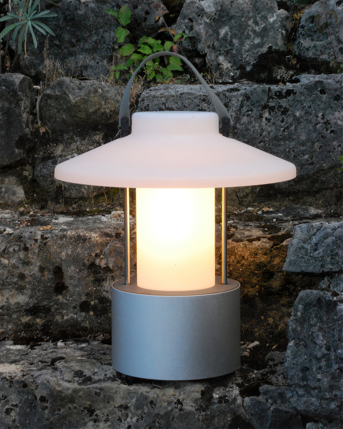 Frosted Globe Cordless Outdoor Table Lamp