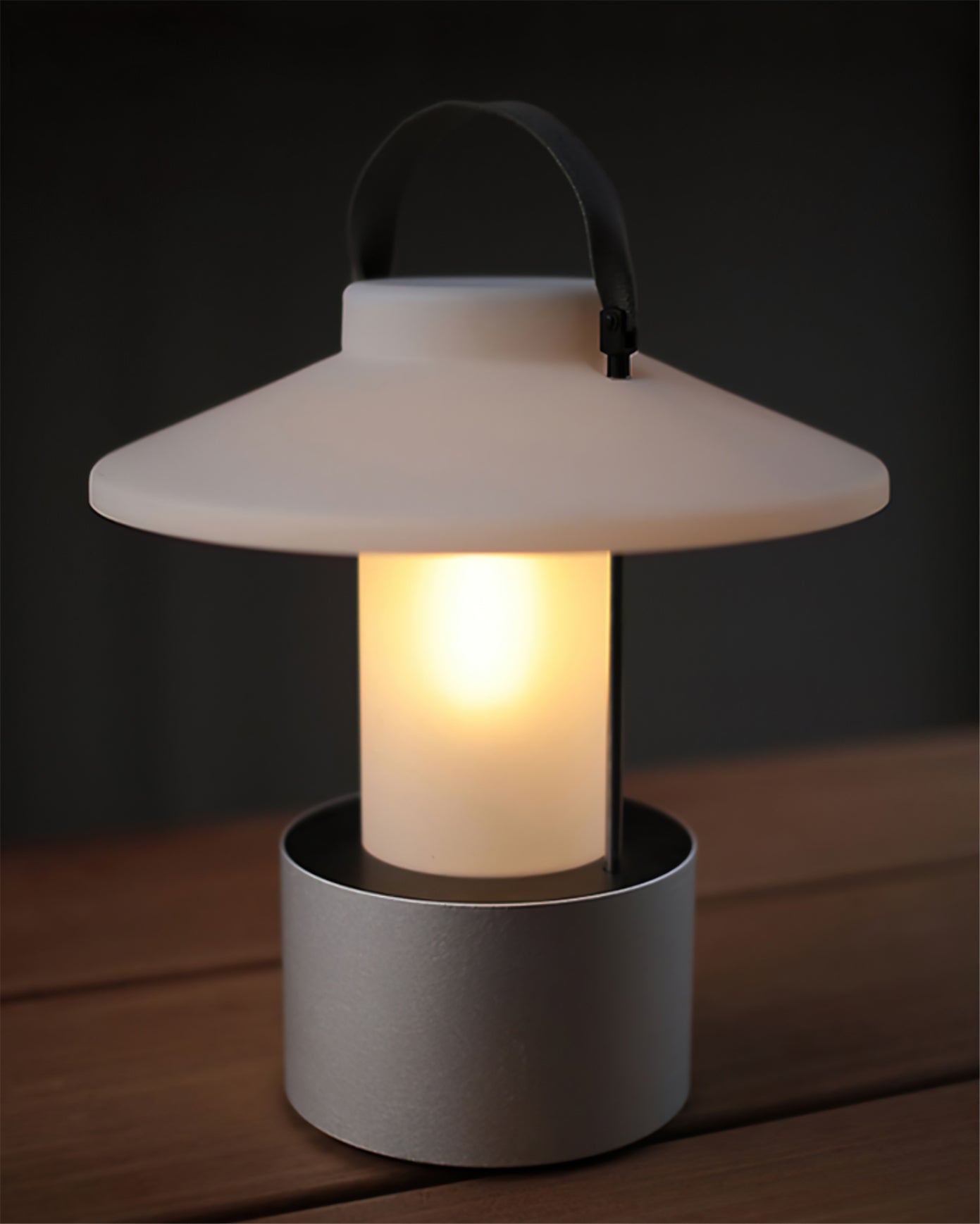 Frosted Globe Cordless Outdoor Table Lamp