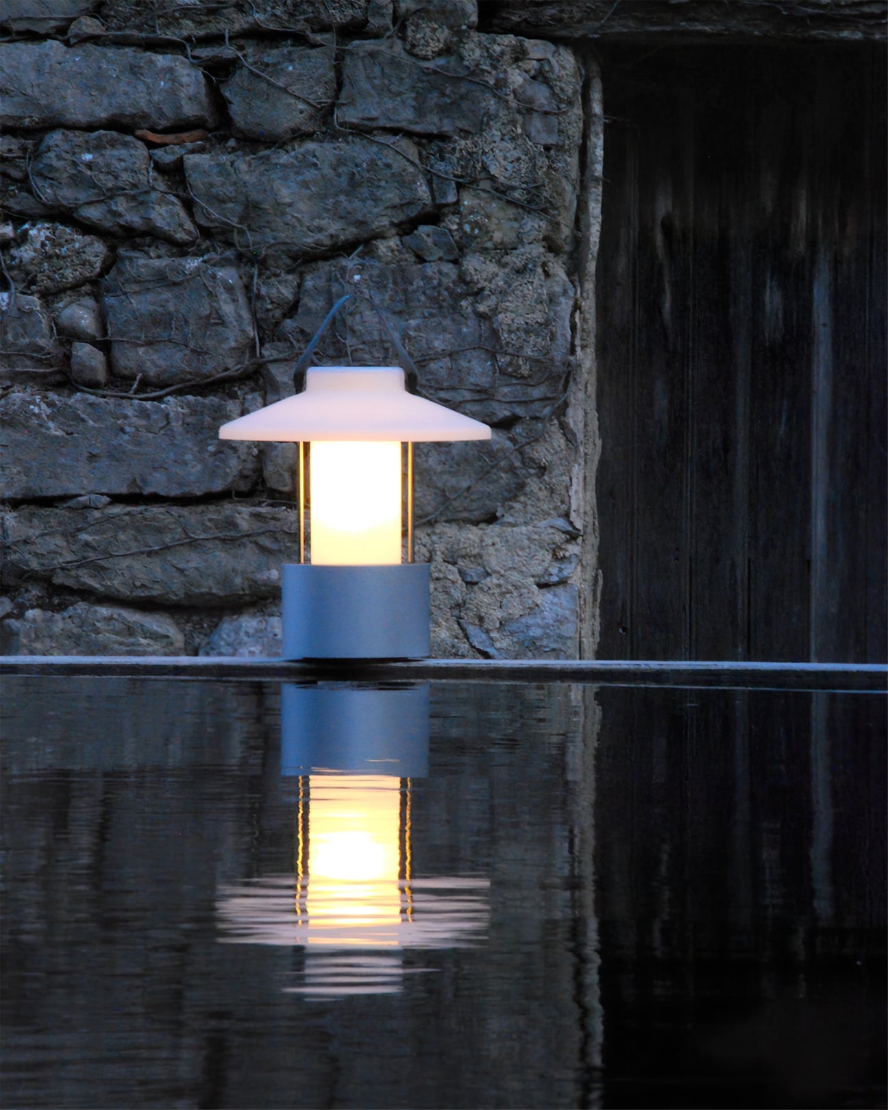 Frosted Globe Cordless Outdoor Table Lamp