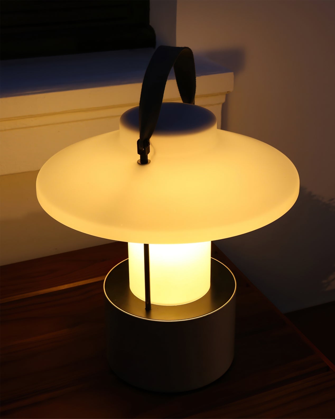 Frosted Globe Cordless Outdoor Table Lamp