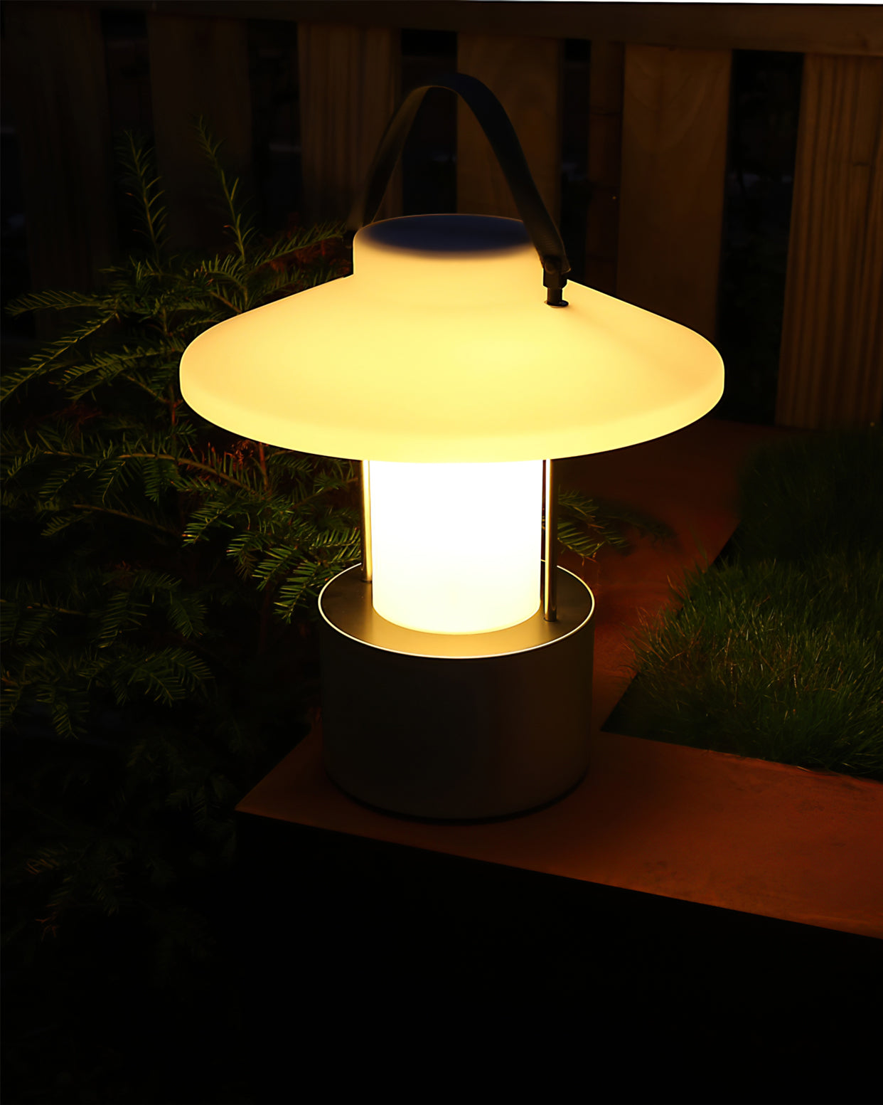 Frosted Globe Cordless Outdoor Table Lamp