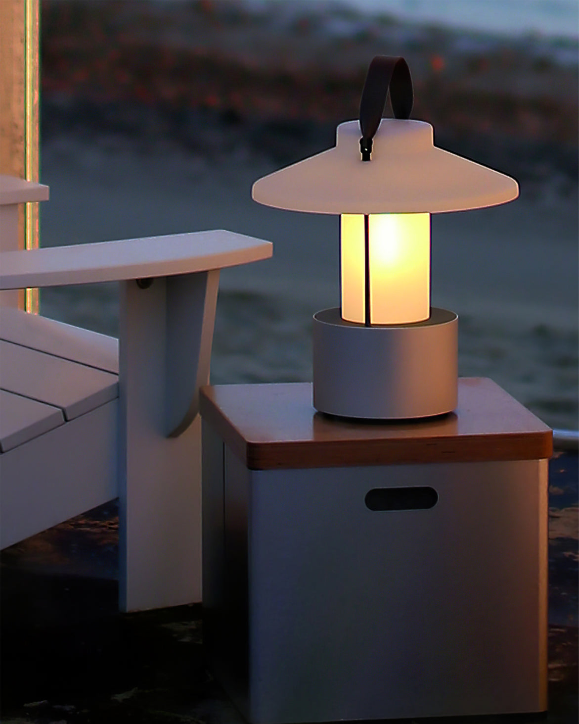 Frosted Globe Cordless Outdoor Table Lamp