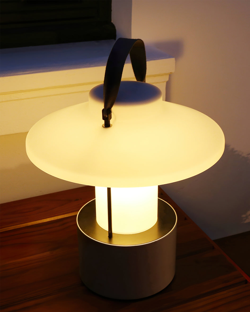Frosted Globe Cordless Outdoor Table Lamp