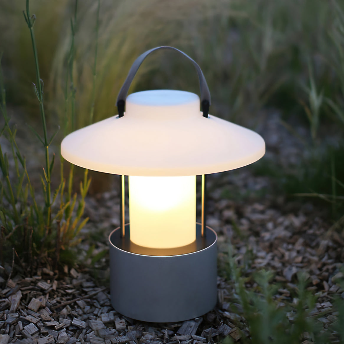 Frosted Globe Cordless Outdoor Table Lamp