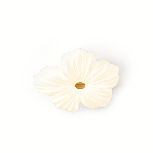 Sculpted Cream Flower Flush Mount Ceiling Light