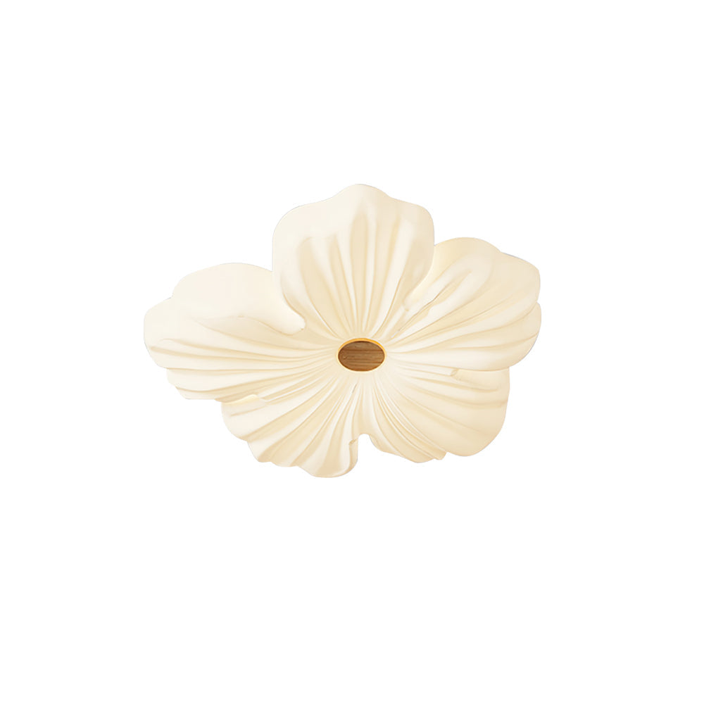 Sculpted Cream Flower Flush Mount Ceiling Light
