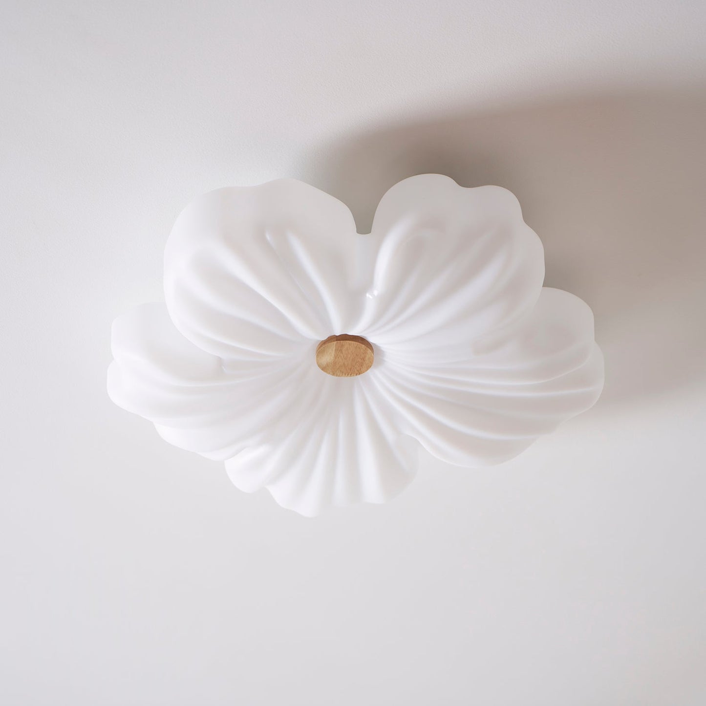Sculpted Cream Flower Flush Mount Ceiling Light