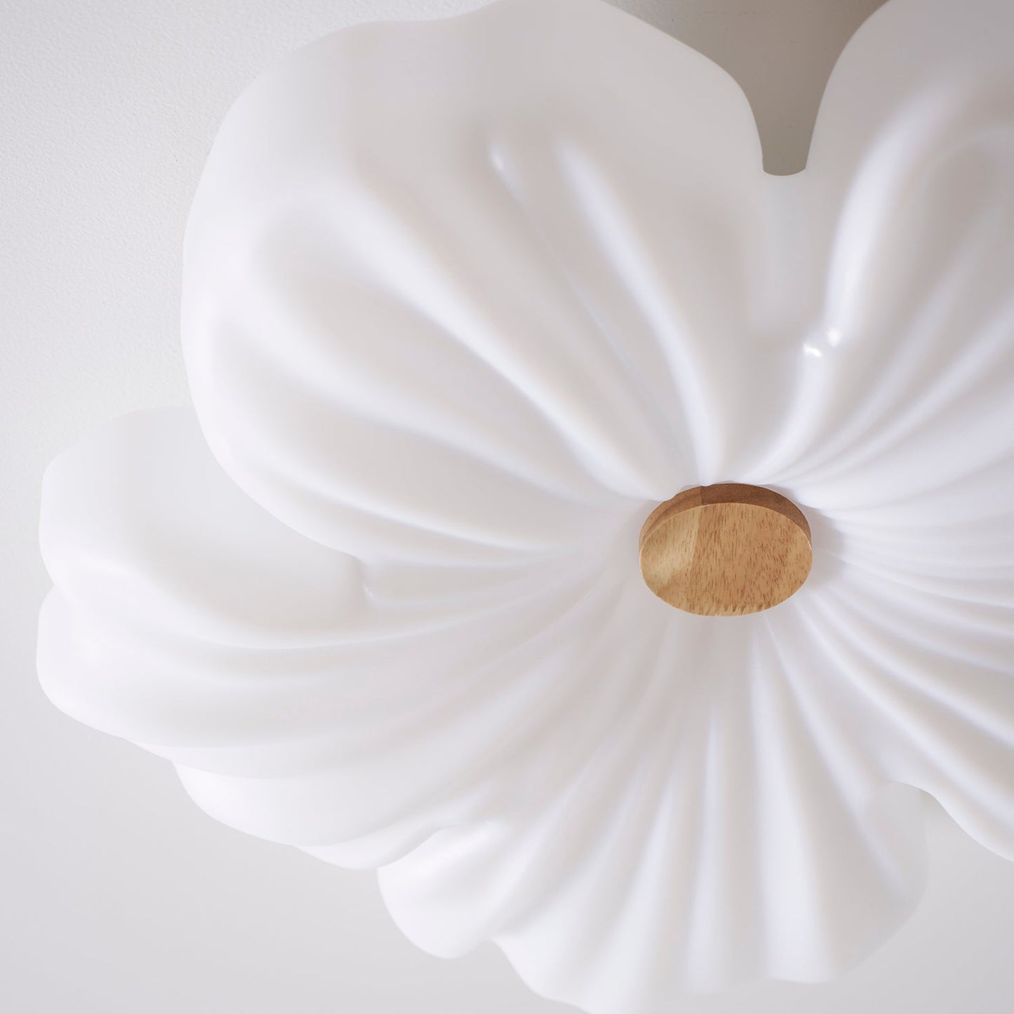 Sculpted Cream Flower Flush Mount Ceiling Light