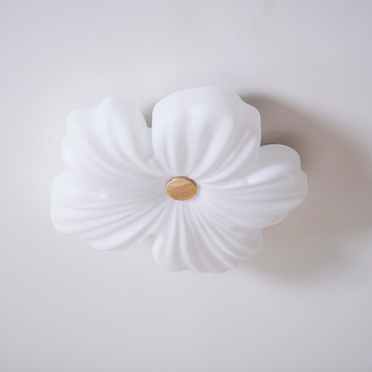 Sculpted Cream Flower Flush Mount Ceiling Light