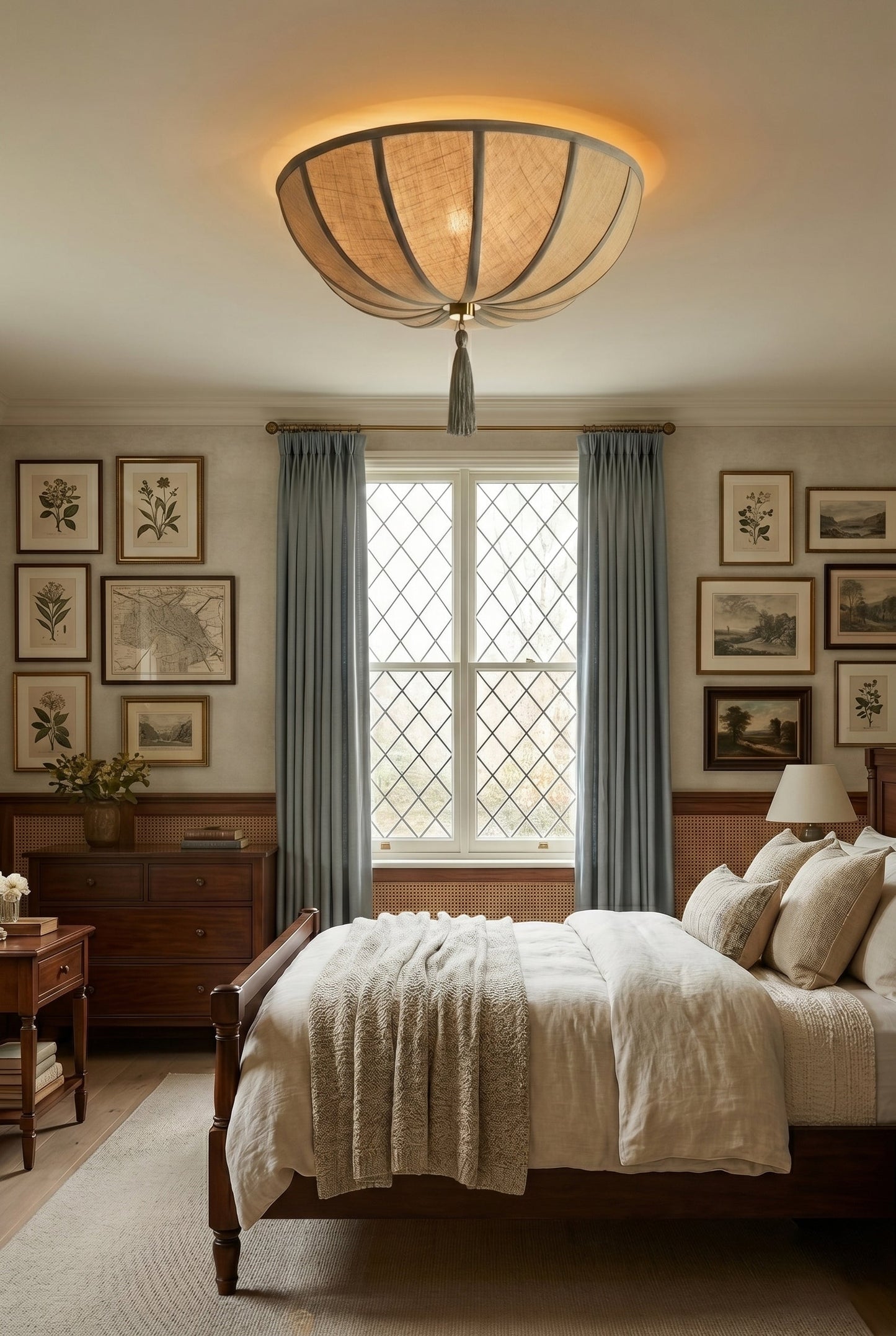Blooming Flower Fabric Flush Mount Ceiling Light