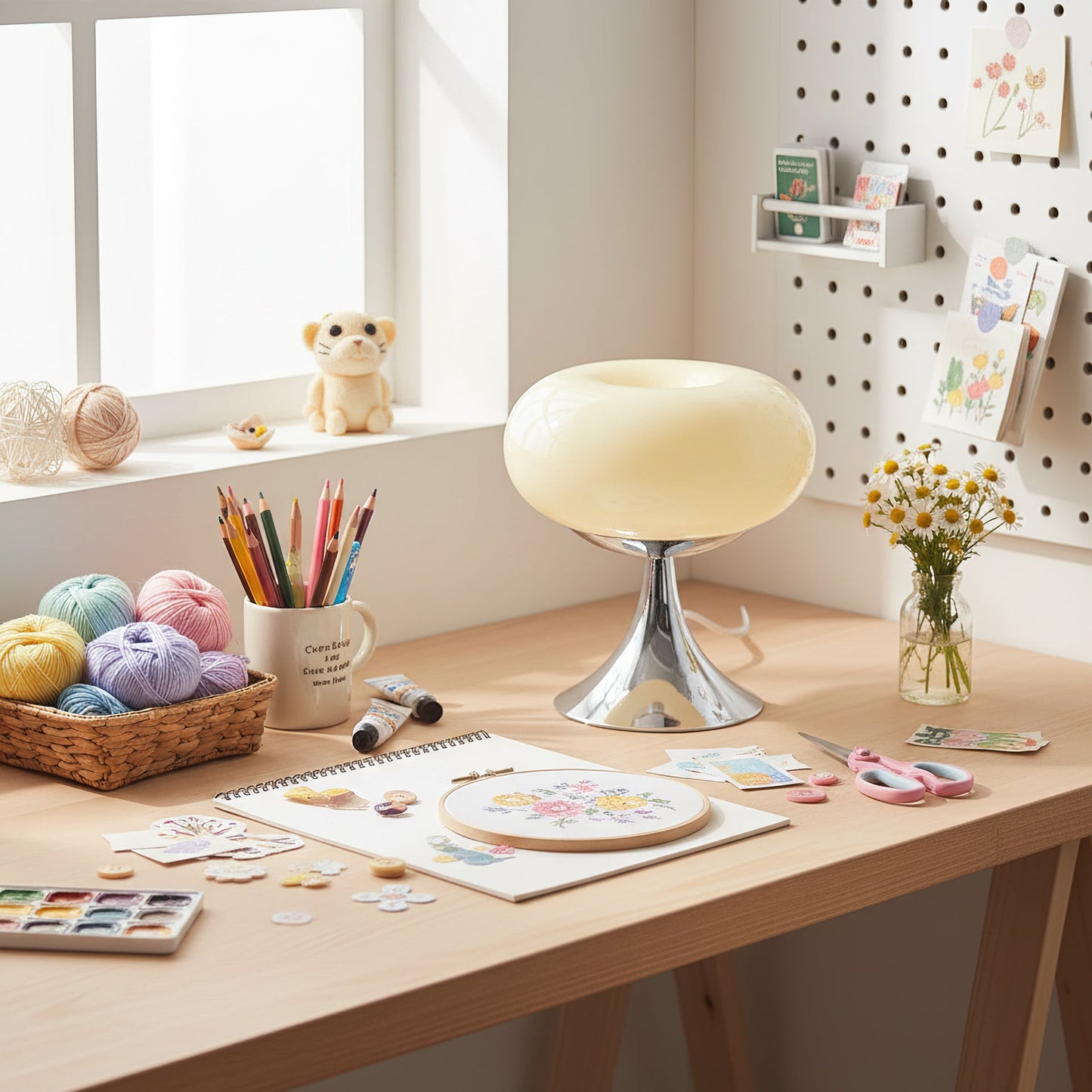Glass Disc Table Lamp