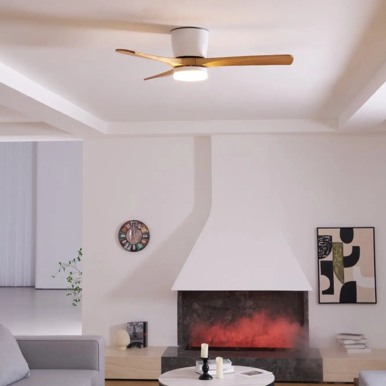 Nordic Wooden Ceiling Fan Light Erbstuk