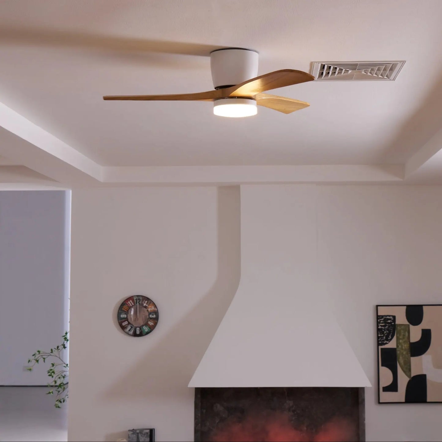 Nordic Wooden Ceiling Fan Light Erbstuk