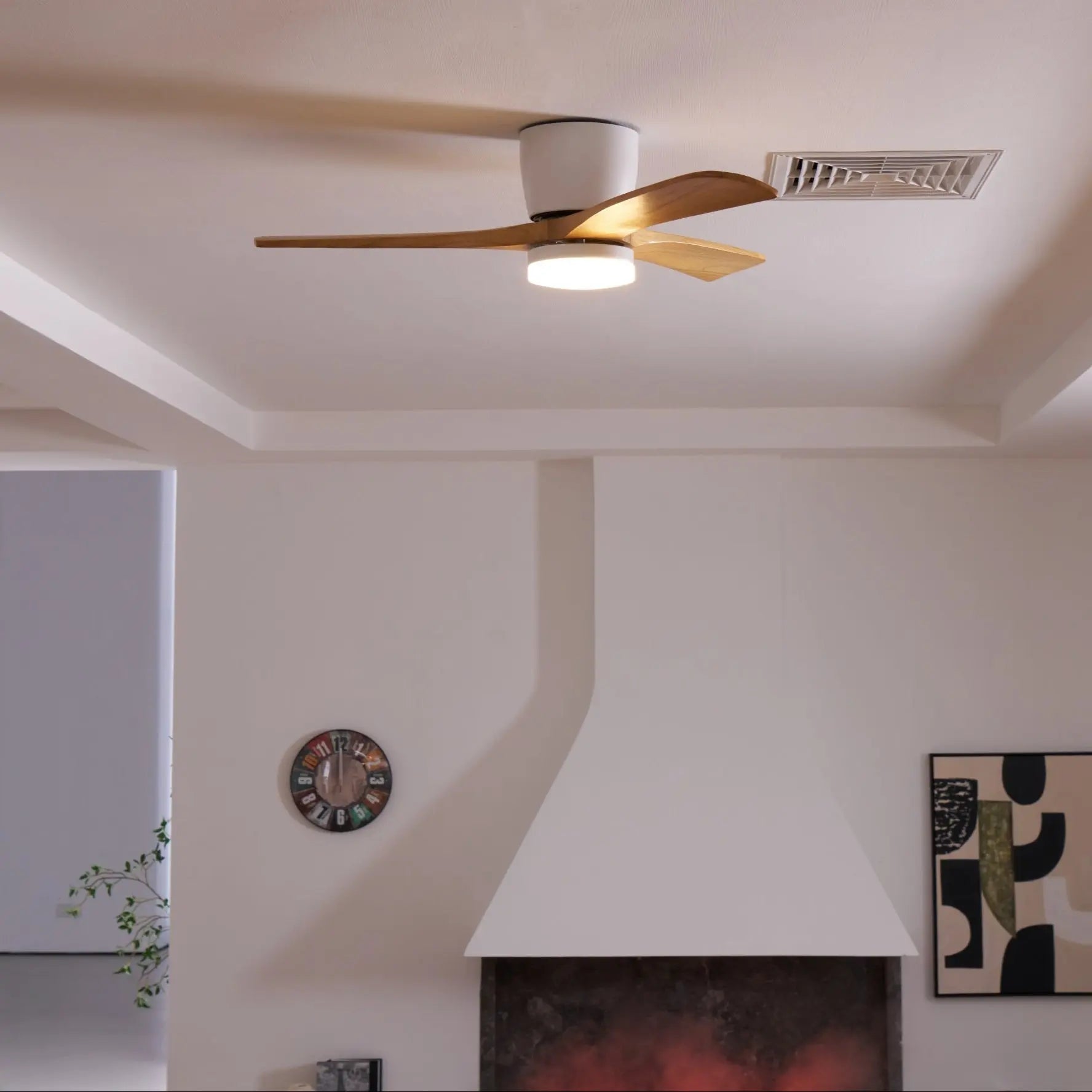Nordic Wooden Ceiling Fan Light Erbstuk