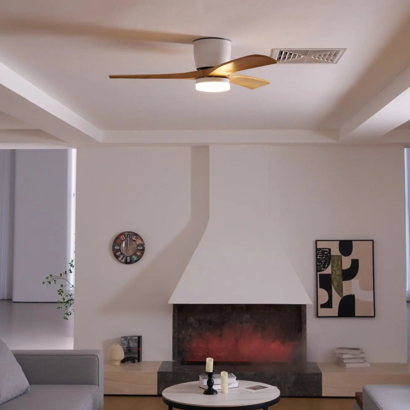 Nordic Wooden Ceiling Fan Light Erbstuk