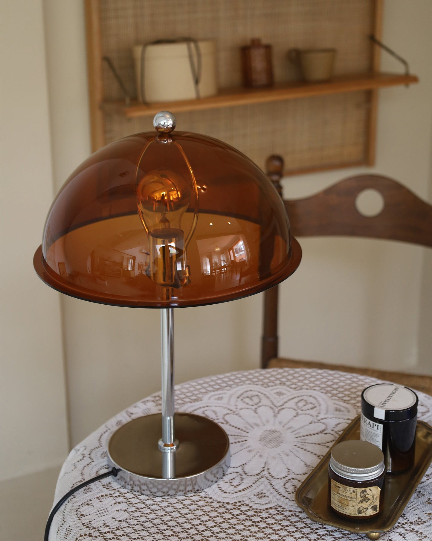 Amber Acrylic Shade Table Lamp