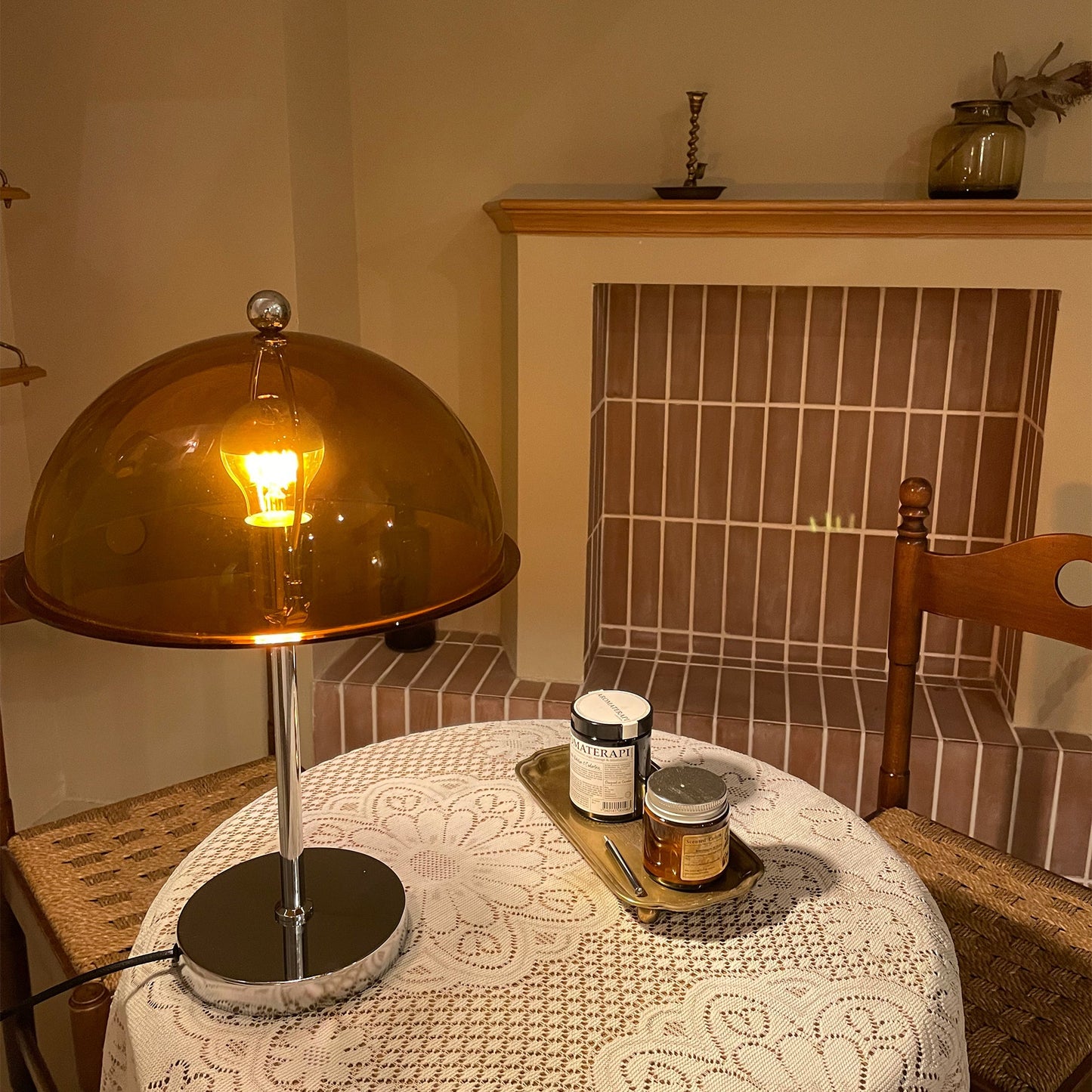 Amber Acrylic Shade Table Lamp