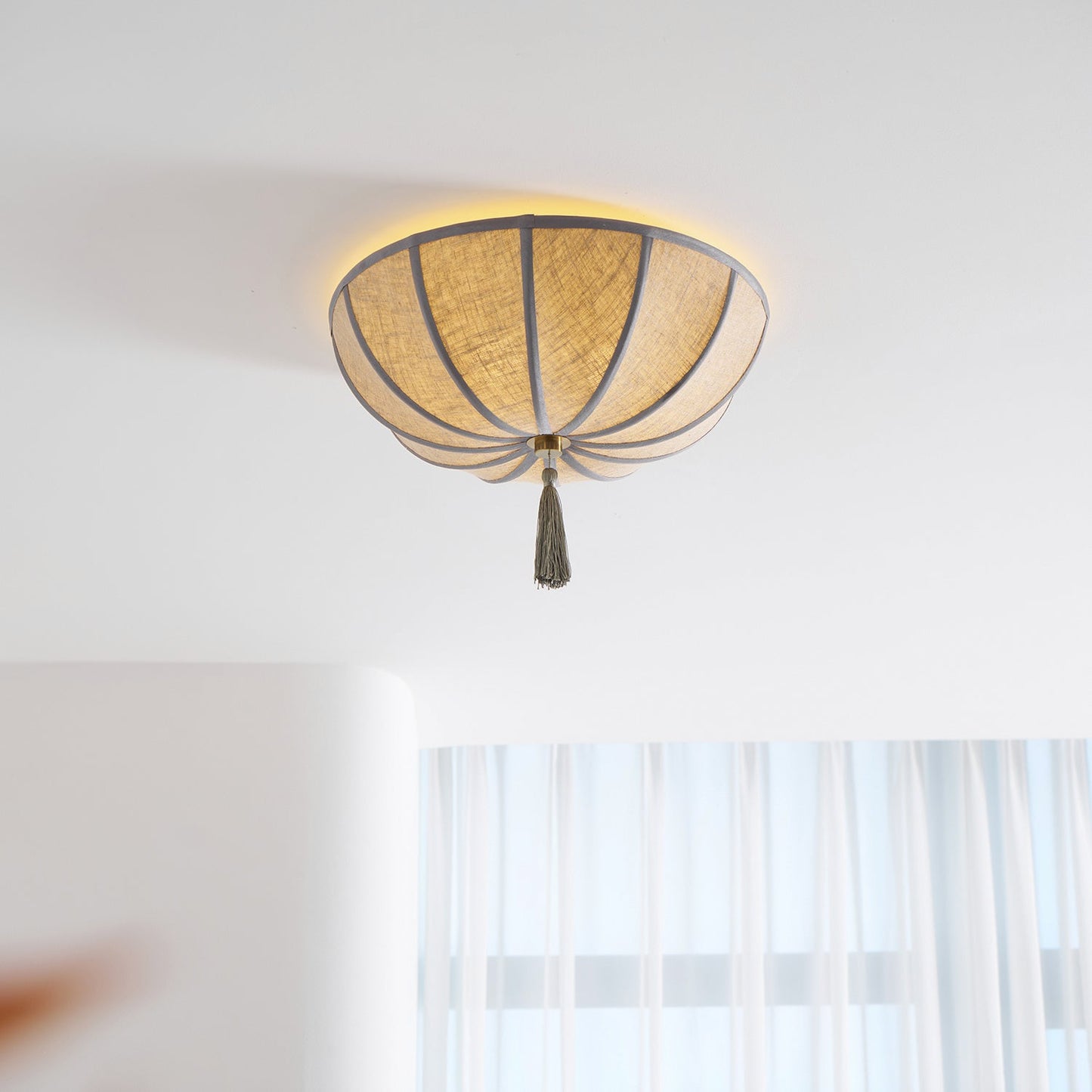 Blooming Flower Fabric Flush Mount Ceiling Light
