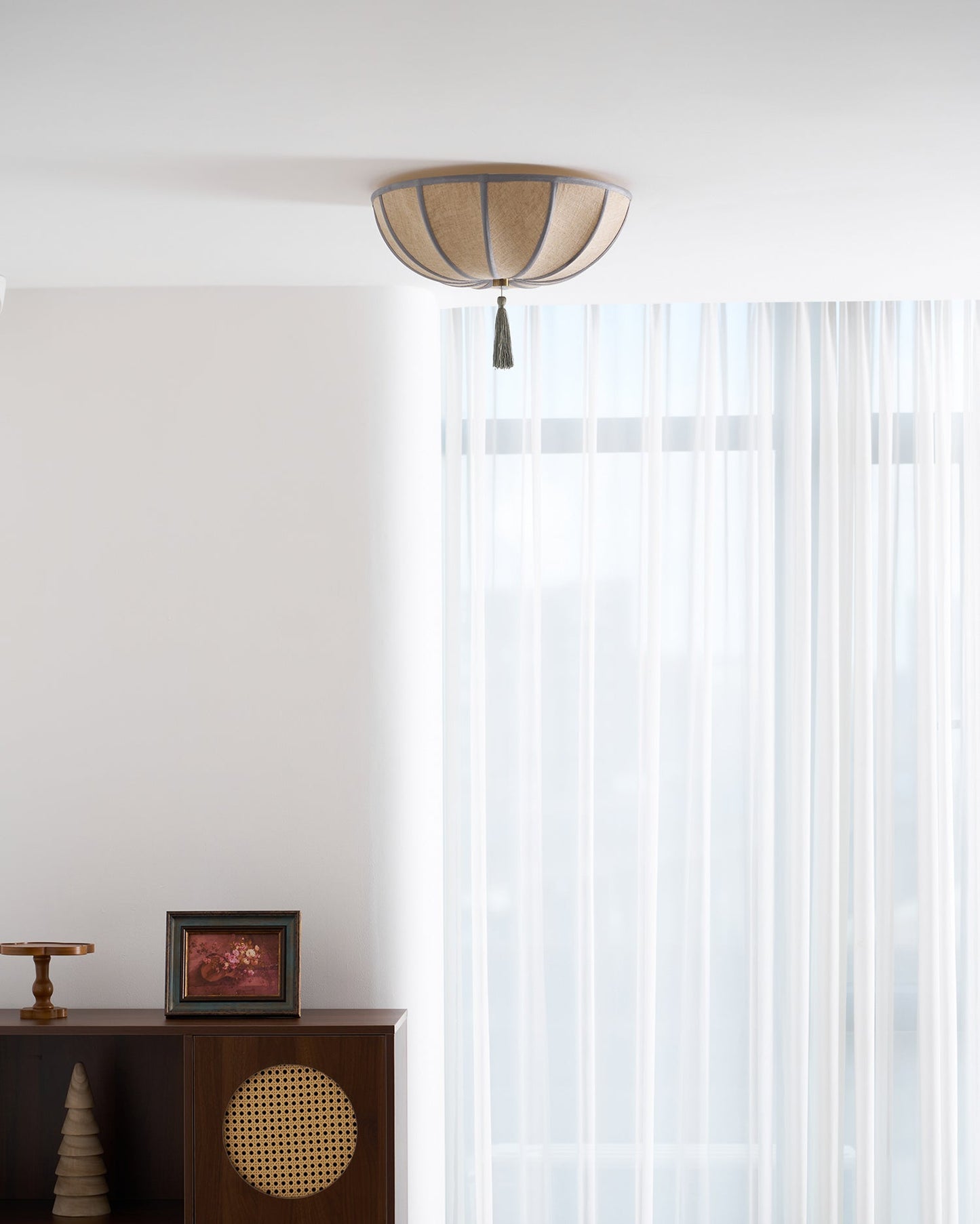 Blooming Flower Fabric Flush Mount Ceiling Light
