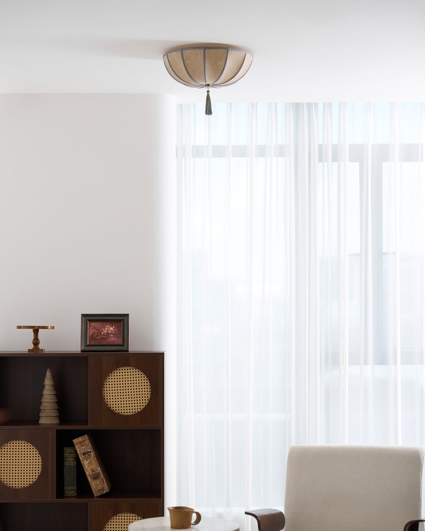 Blooming Flower Fabric Flush Mount Ceiling Light