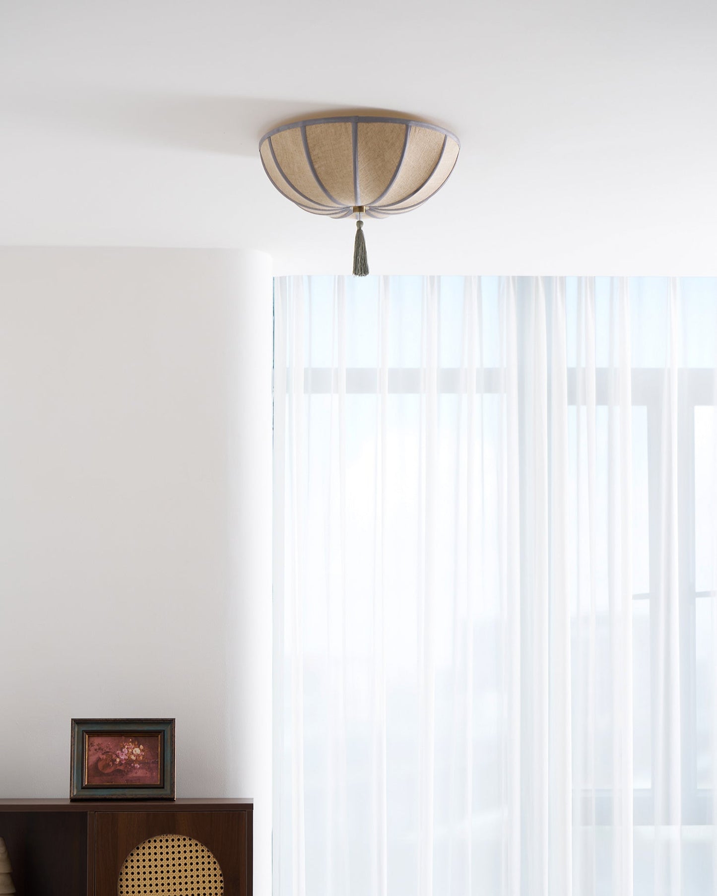 Blooming Flower Fabric Flush Mount Ceiling Light