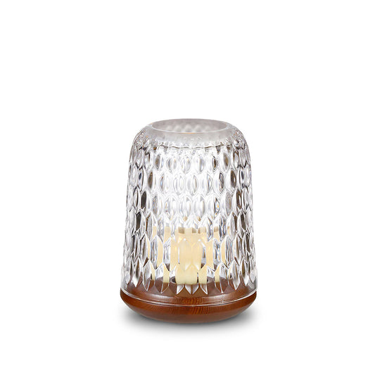 Crystal and Wood Candle Holder