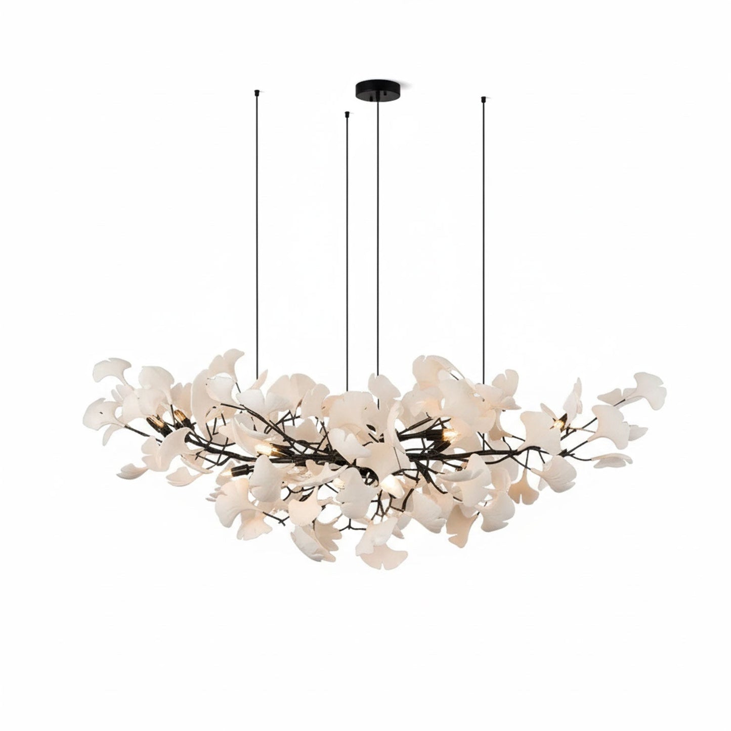 Ceramic Ginkgo Leaf Linear Chandelier