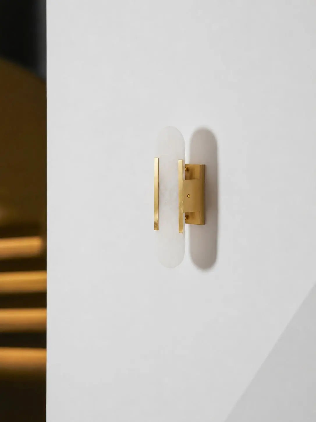D. Oblong Alabaster Wall Sconce Erbstuk