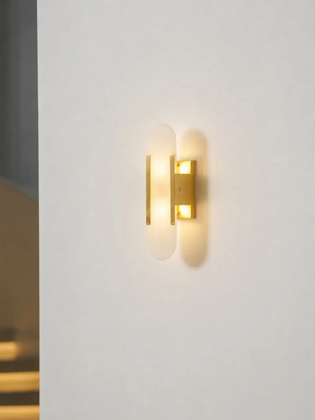 D. Oblong Alabaster Wall Sconce Erbstuk