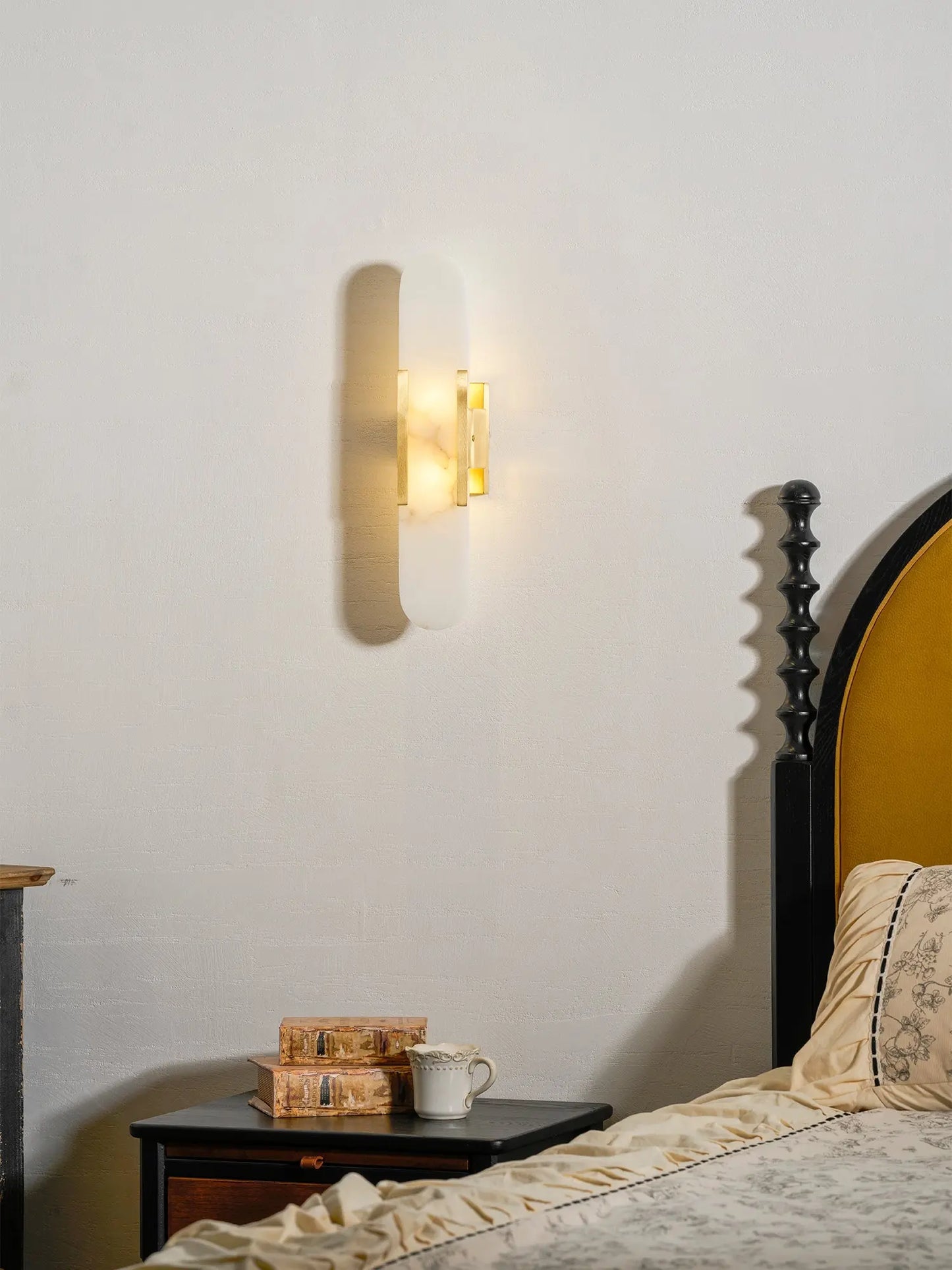 D. Oblong Alabaster Wall Sconce Erbstuk
