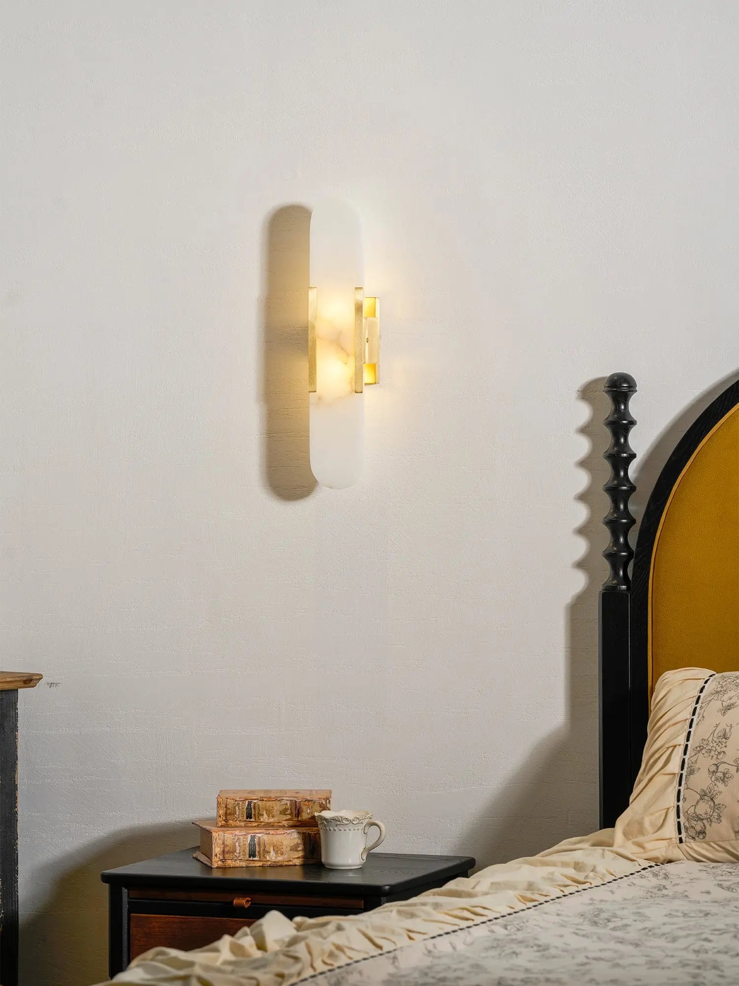 D. Oblong Alabaster Wall Sconce Erbstuk