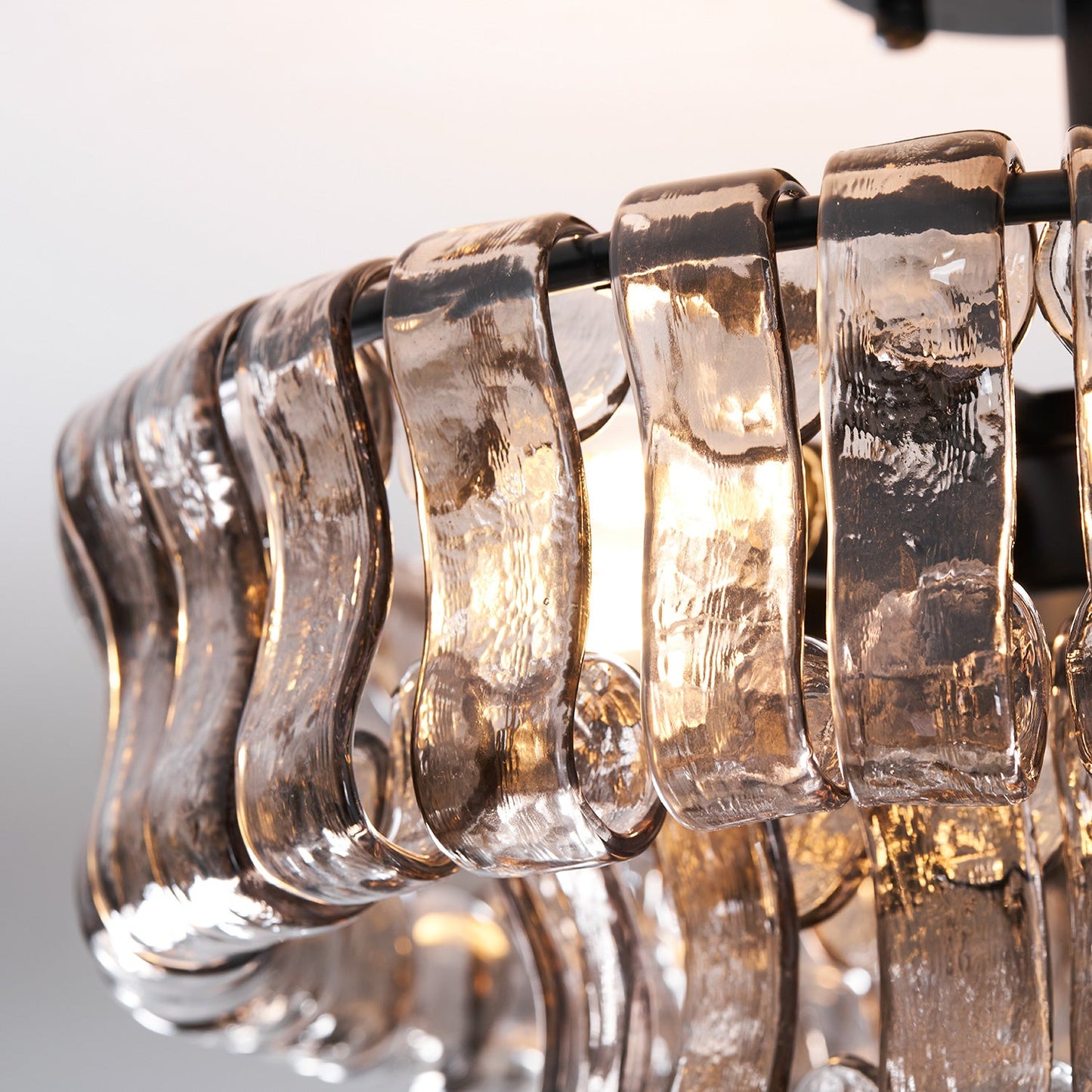 Ice-Textured Glass Round Flush Mount Ceiling Light