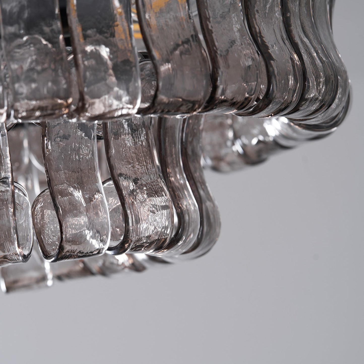 Ice-Textured Glass Round Flush Mount Ceiling Light