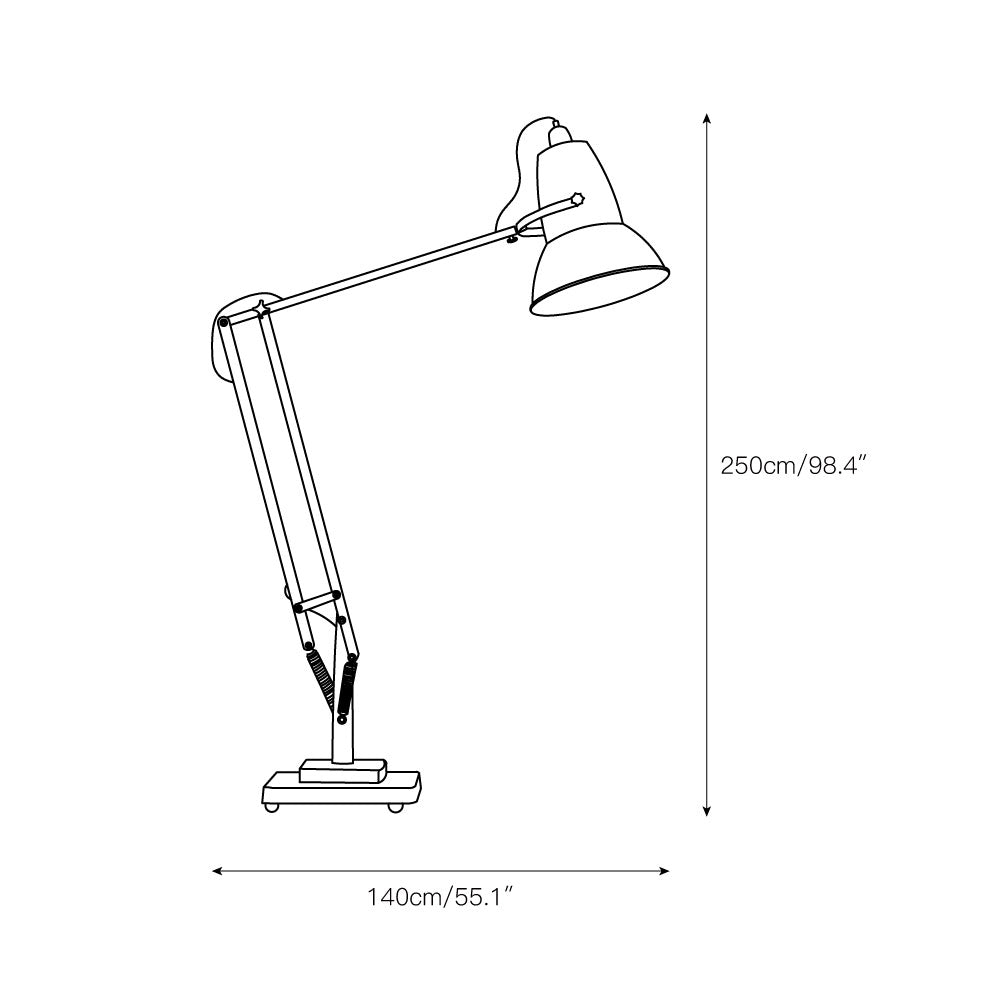 Extra Tall Cantilever Overhang Floor Lamp