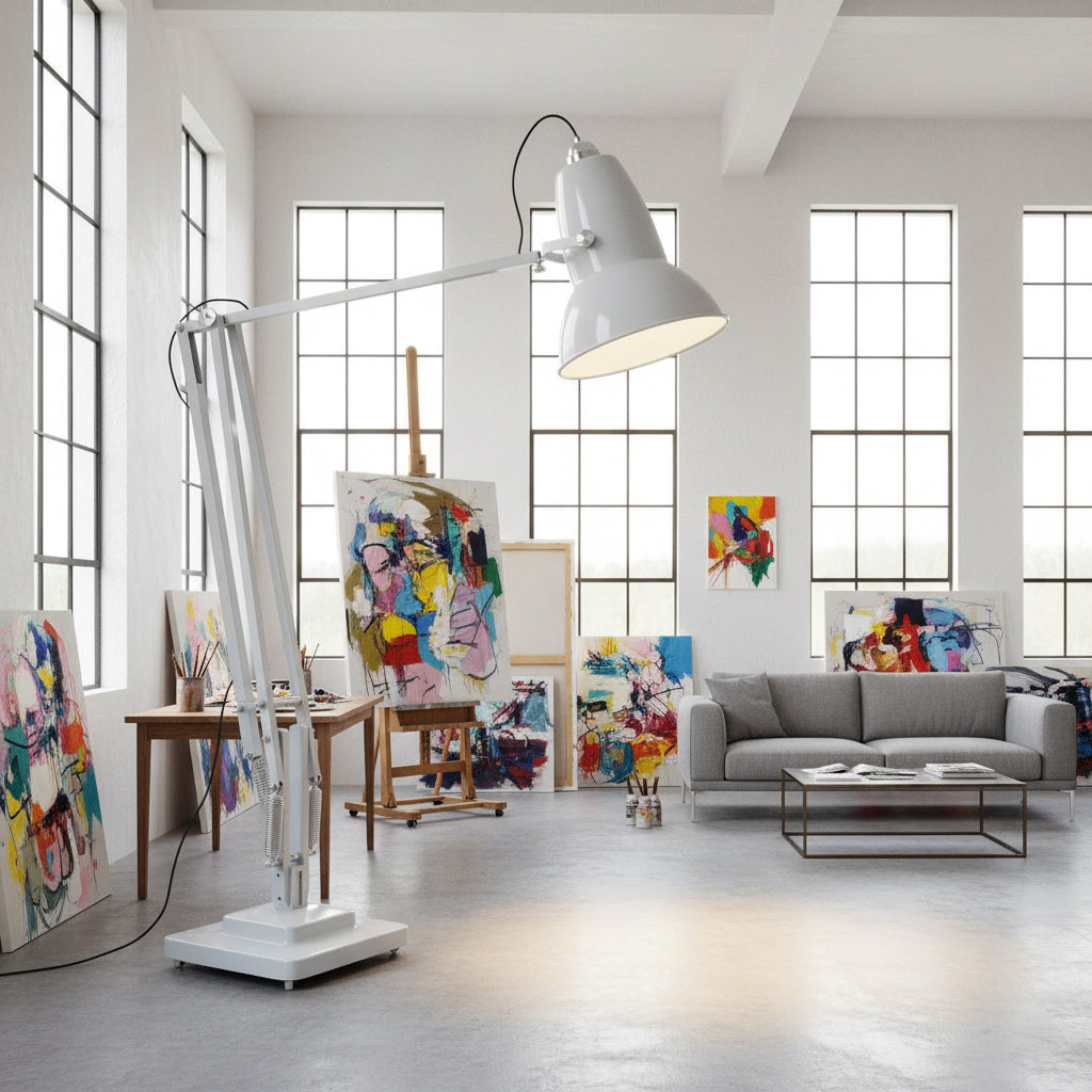 Extra Tall Cantilever Overhang Floor Lamp