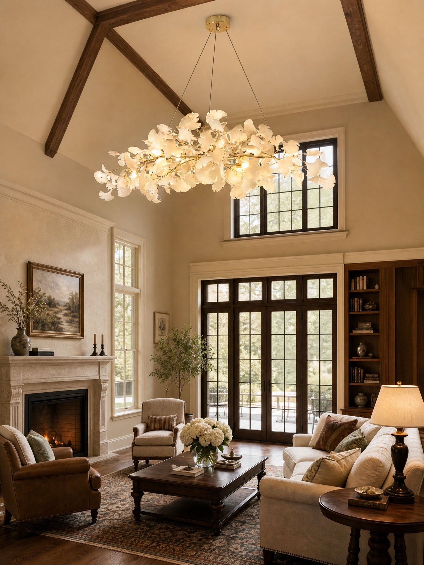 Kyoto Layered Ginkgo Leaf Chandelier